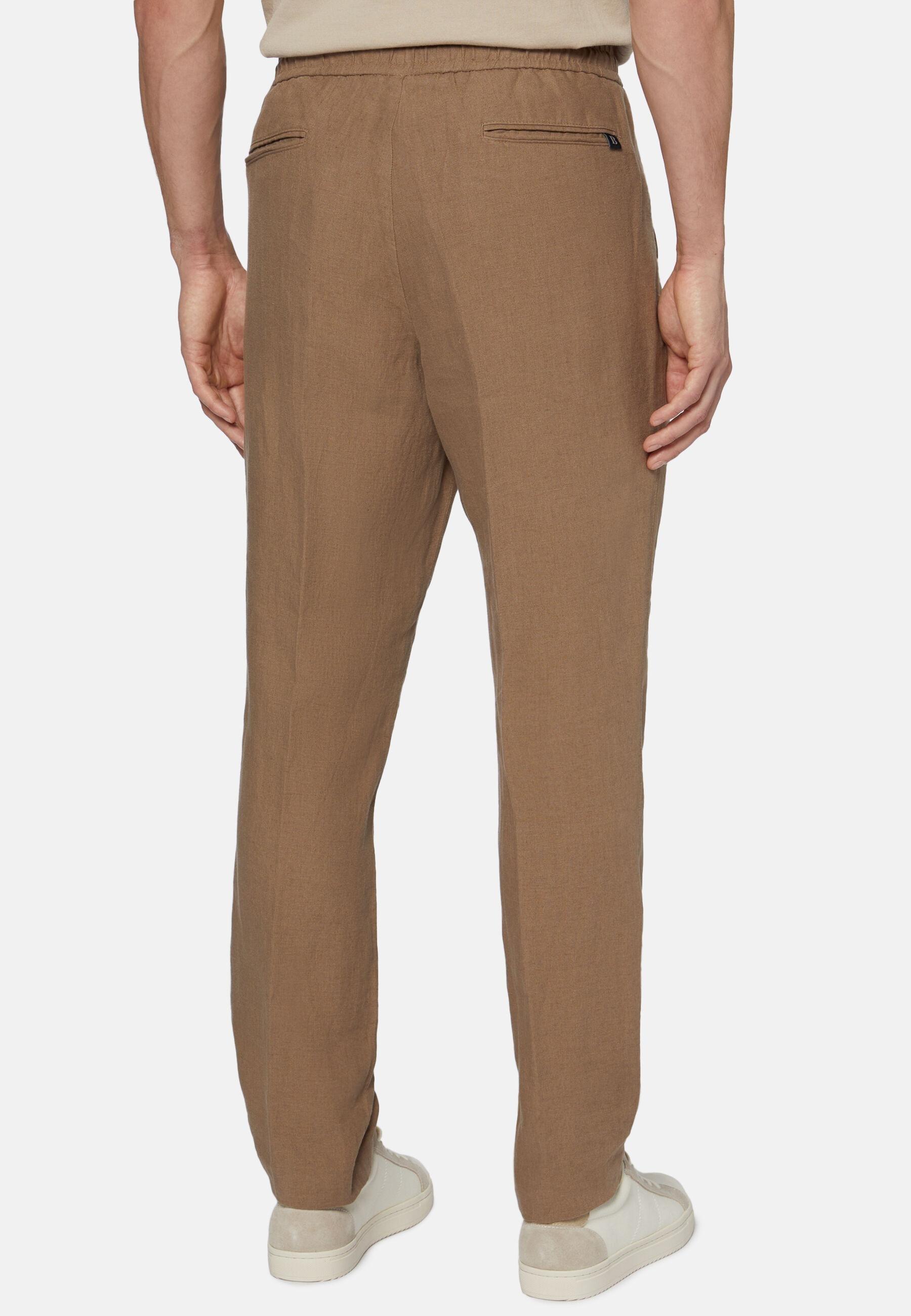 City Linen Trousers Brown, Taupe, large image number 2