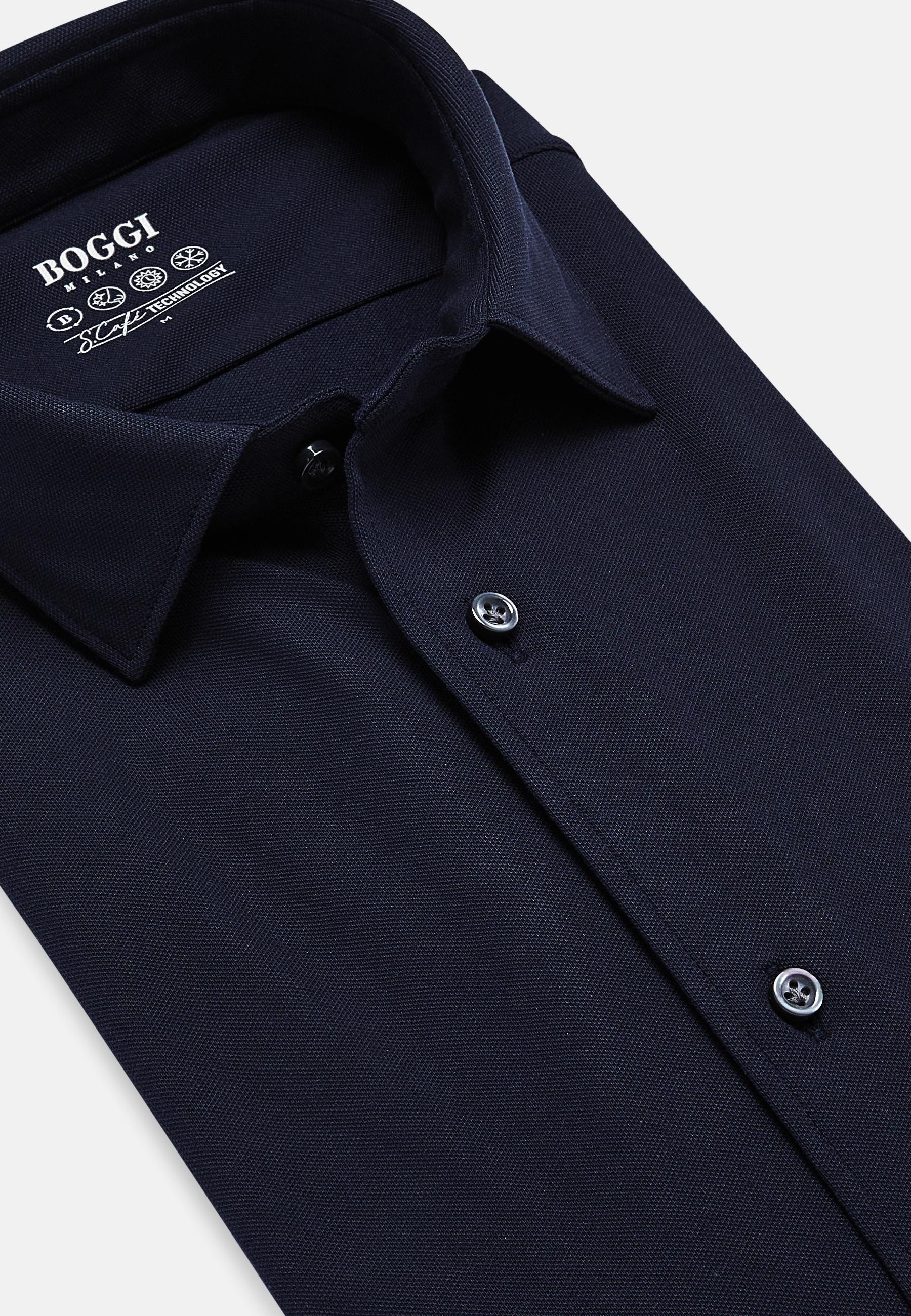 Boggi Milano - Navy Performance Pique Polo Shirt