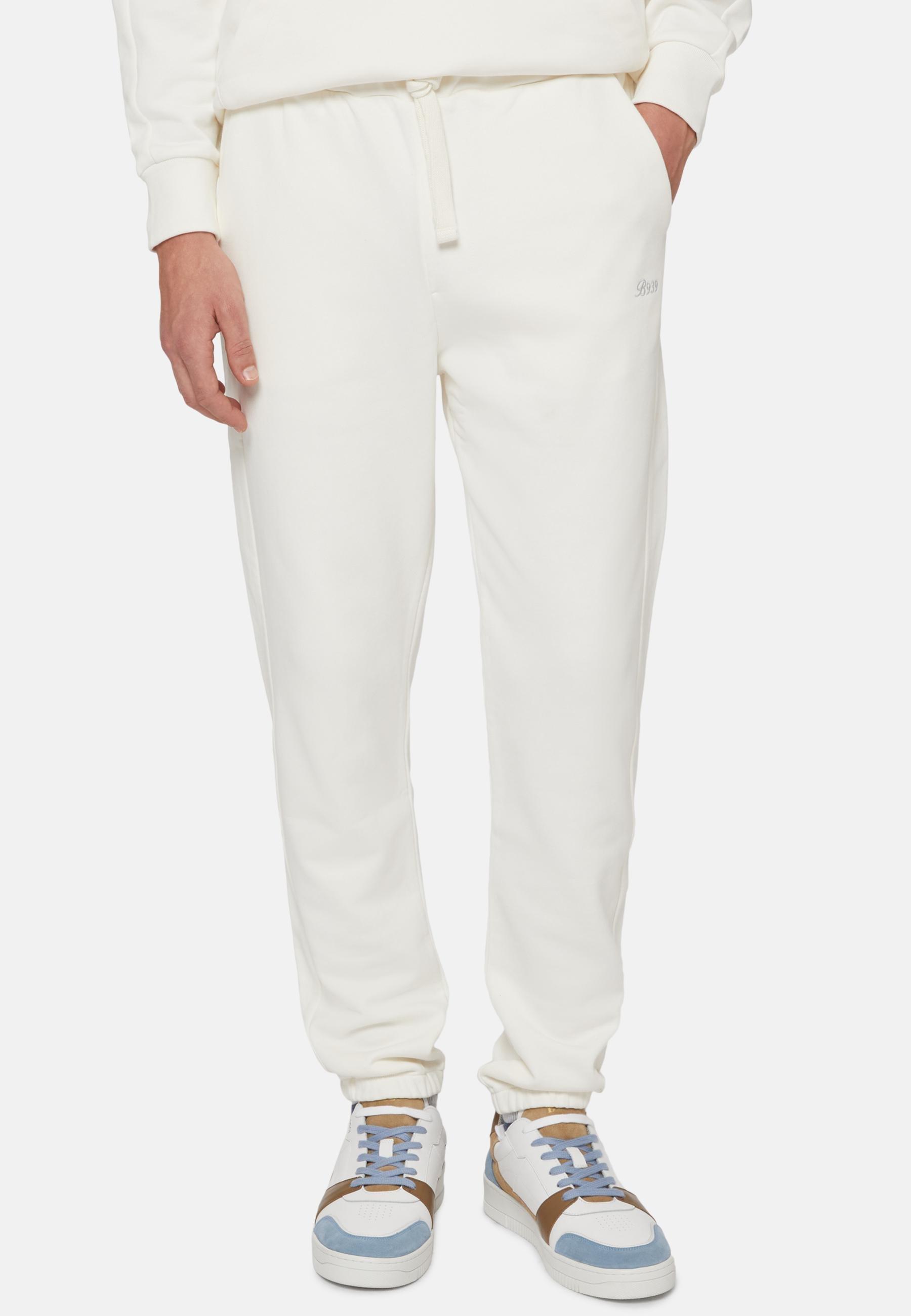 White Trousers In Organic Cotton Blend, , large image number 0