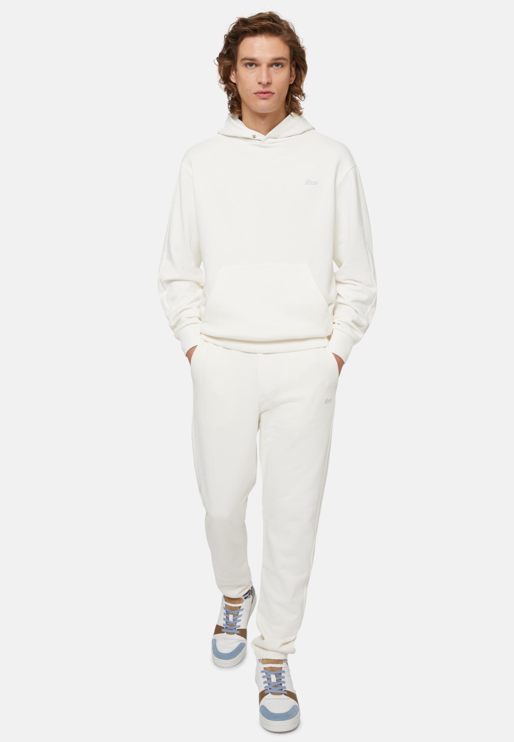 White Trousers In Organic Cotton Blend, , large image number 1