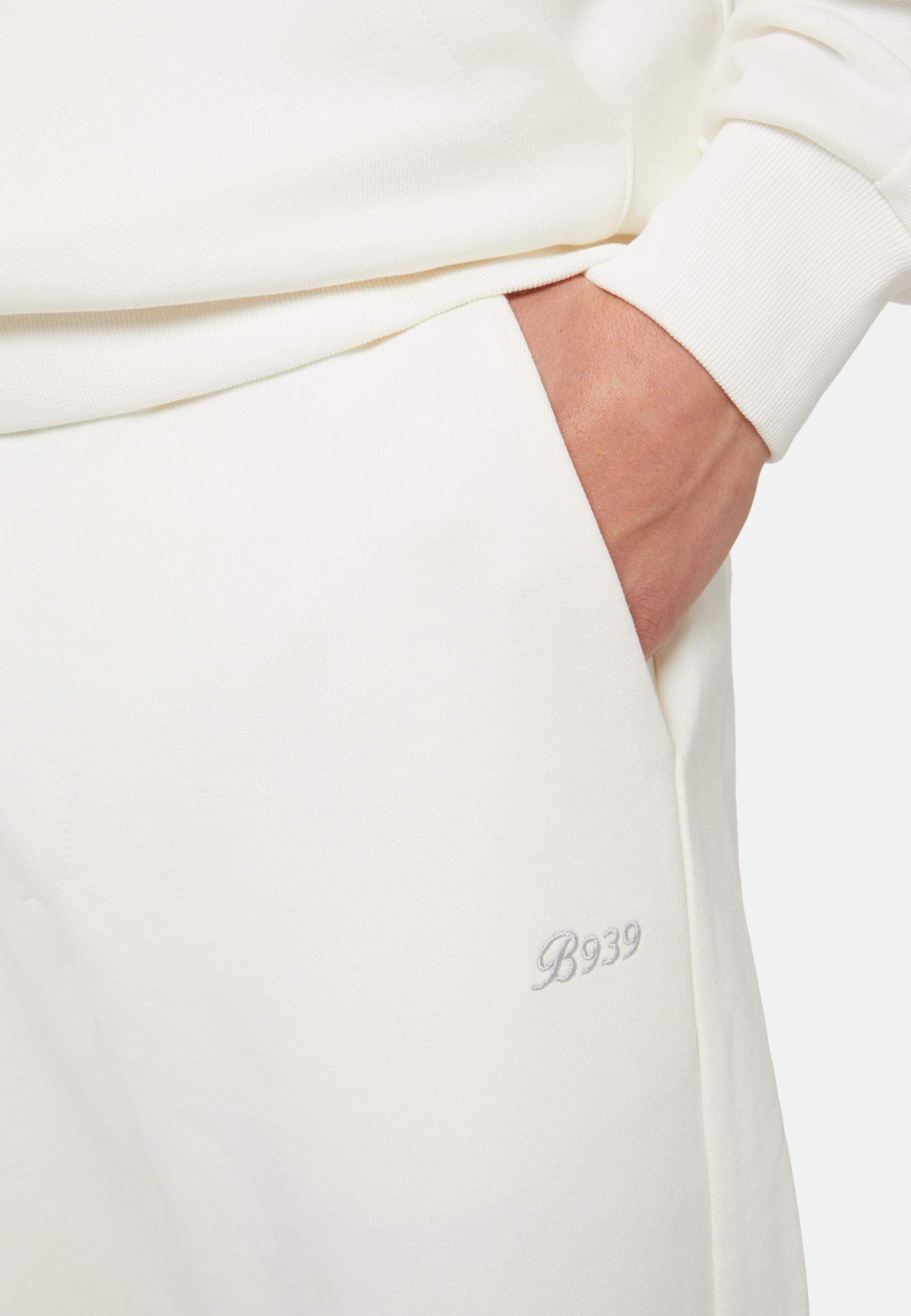White Trousers In Organic Cotton Blend, , large image number 3