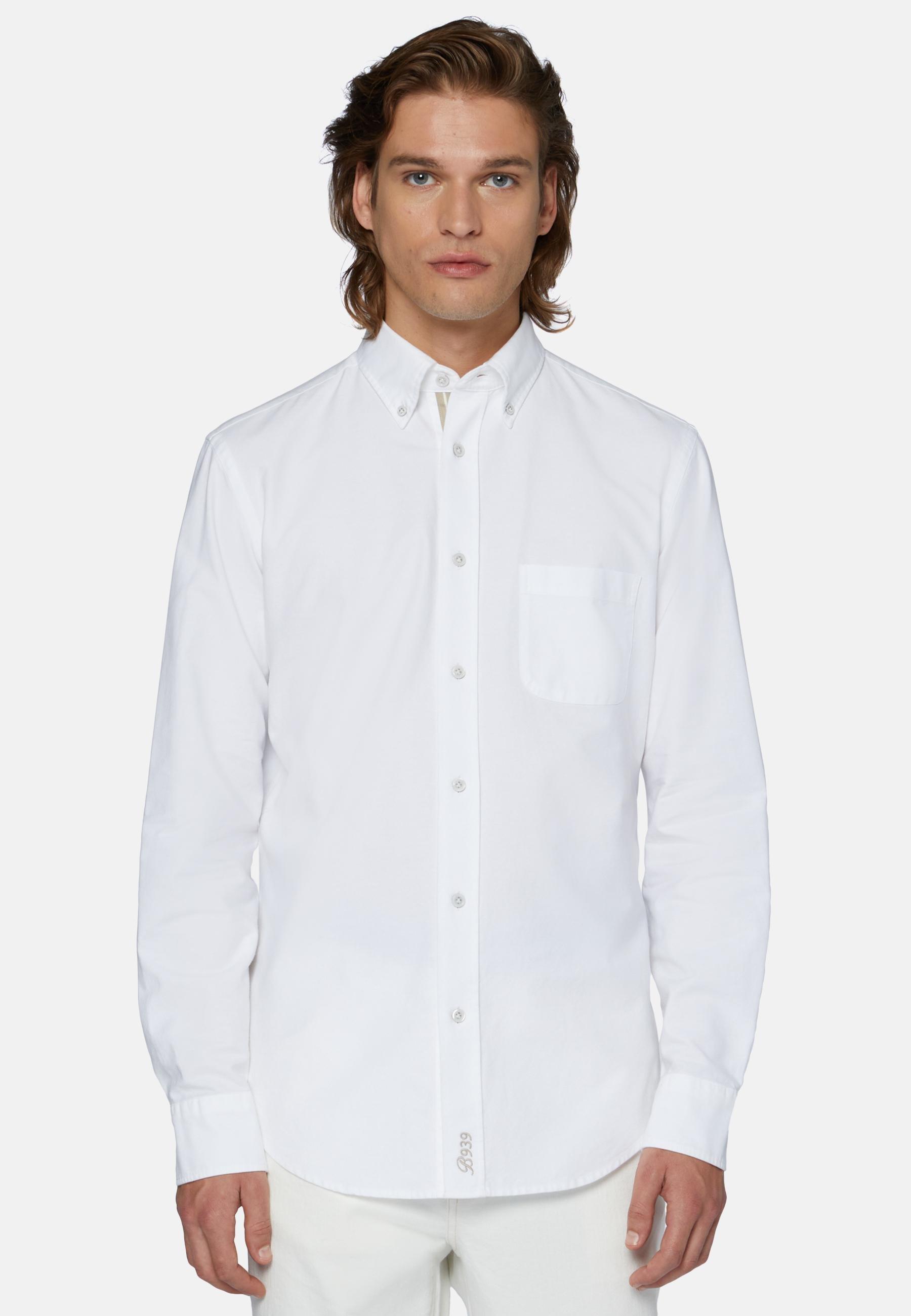 Shirt In Organic Oxford Cotton White, , large image number 0