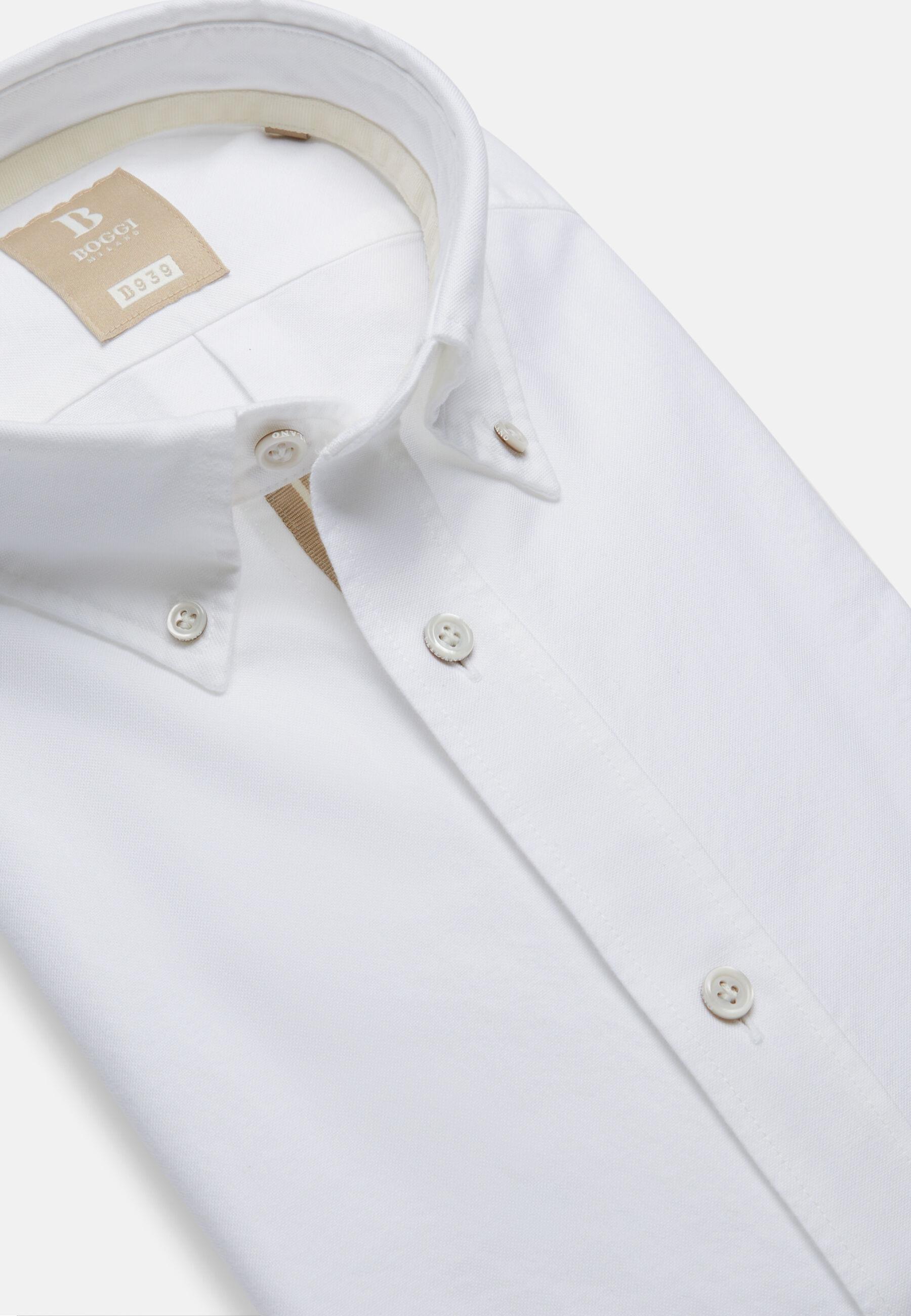 Shirt In Organic Oxford Cotton White, 3901_WHIT, large image number 7