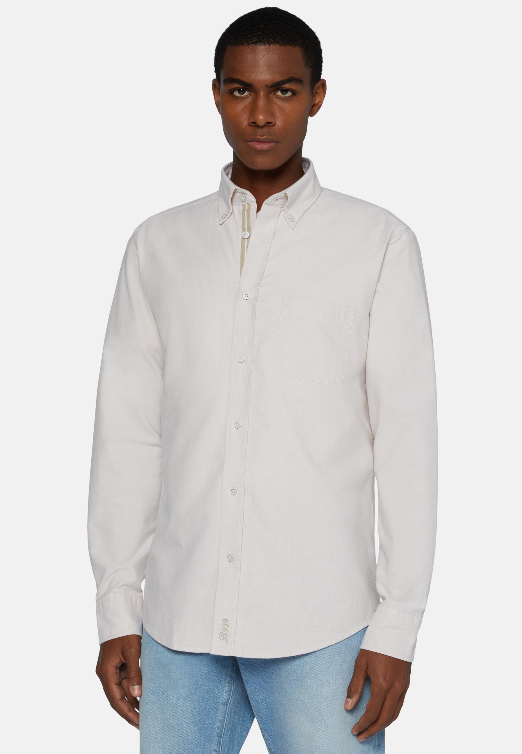 Shirt In Organic Oxford Cotton Beige, Sand, medium