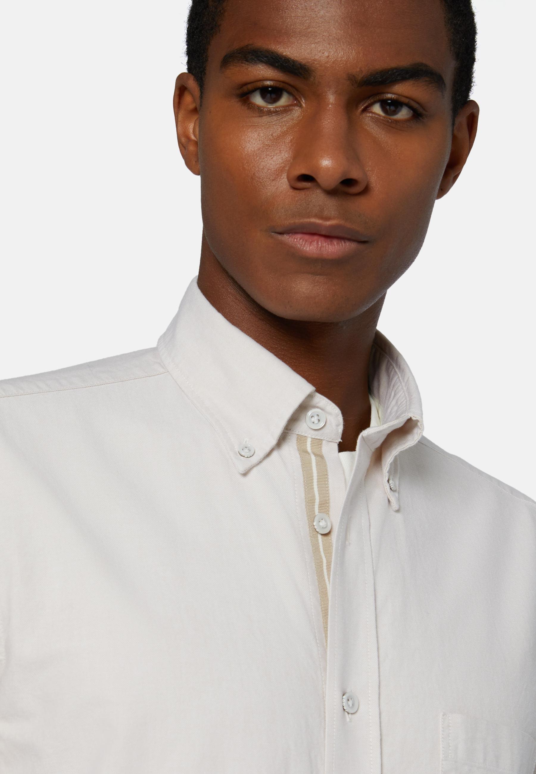Shirt In Organic Oxford Cotton Beige, Sand, large image number 1