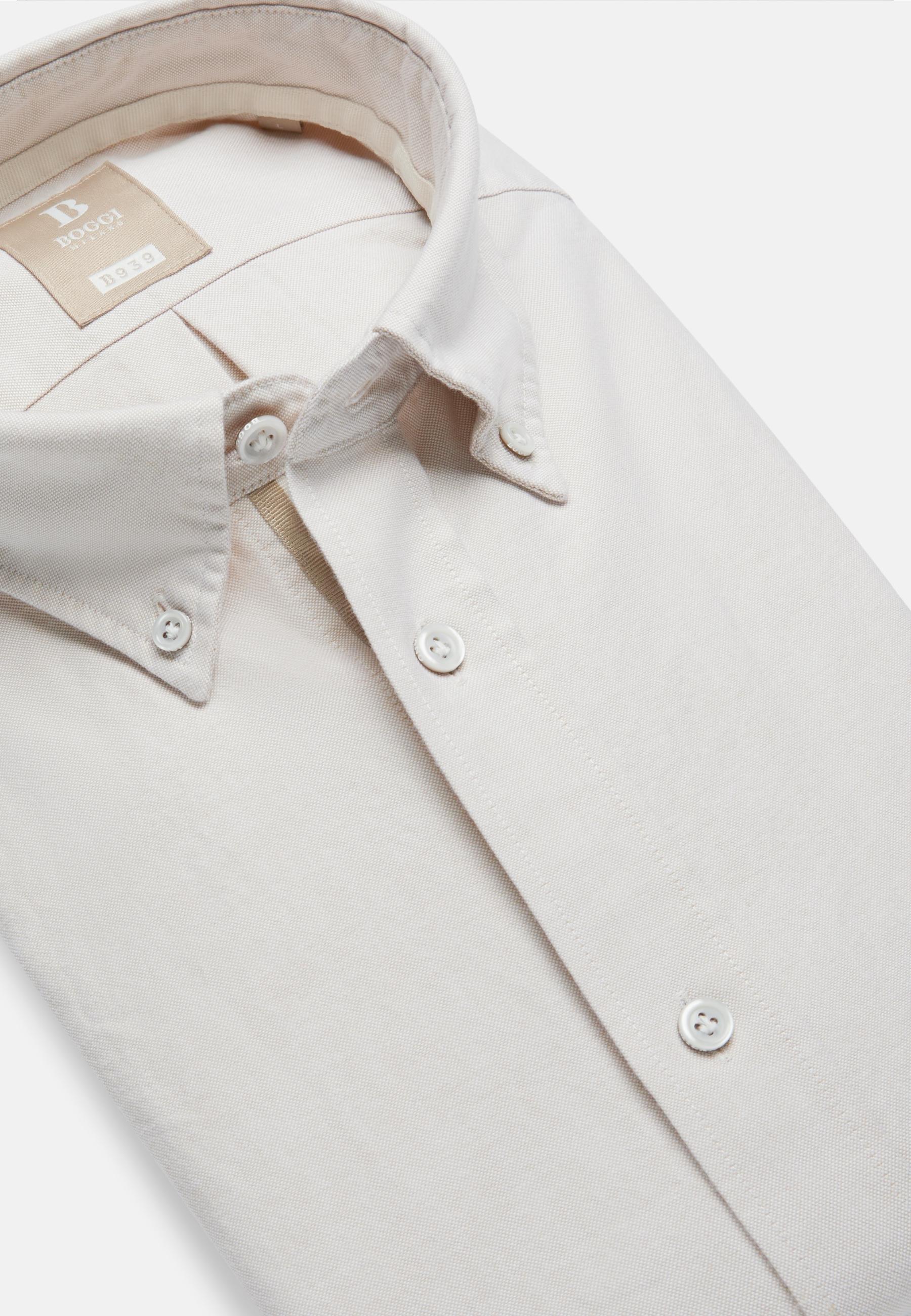 Shirt In Organic Oxford Cotton Beige, Sand, large image number 3