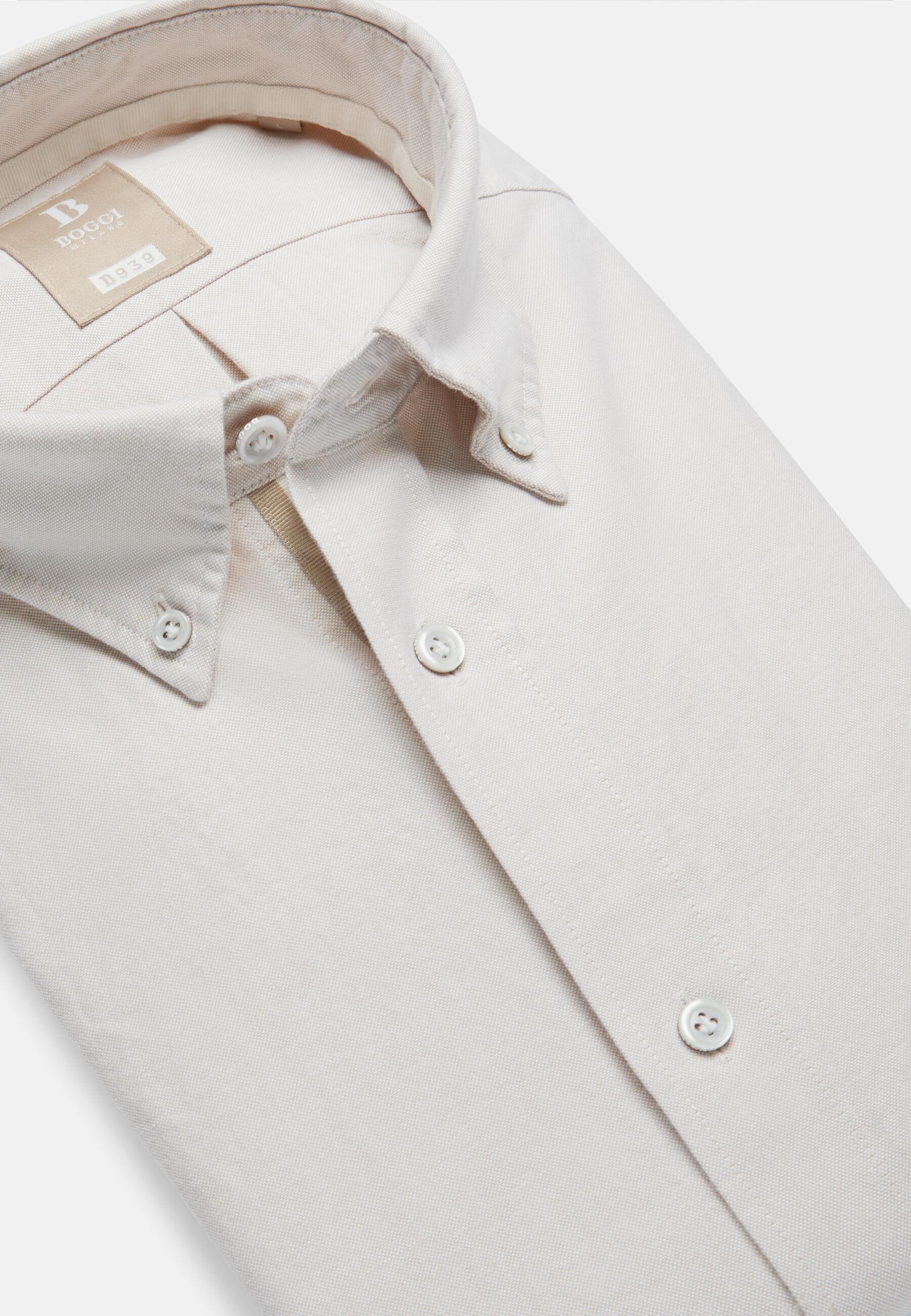 Shirt In Organic Oxford Cotton Beige, 3901_SAND, large image number 7