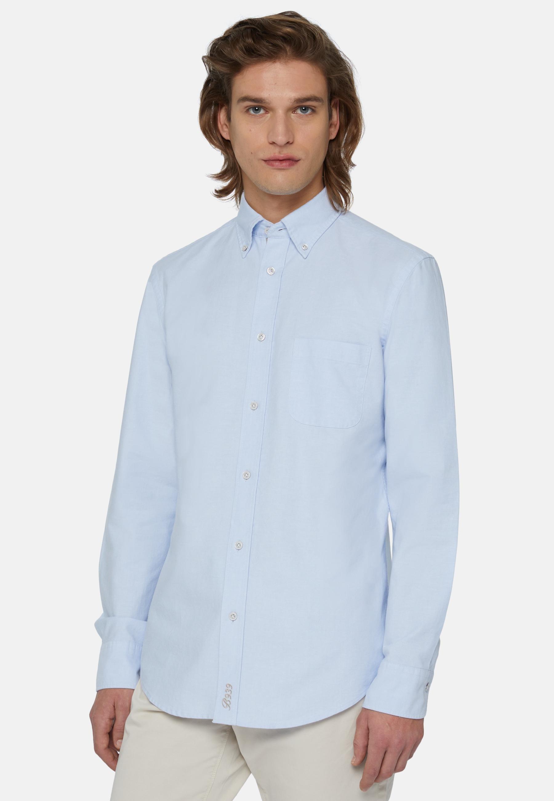 Shirt In Organic Oxford Cotton Blue, Light Blue, large image number 0