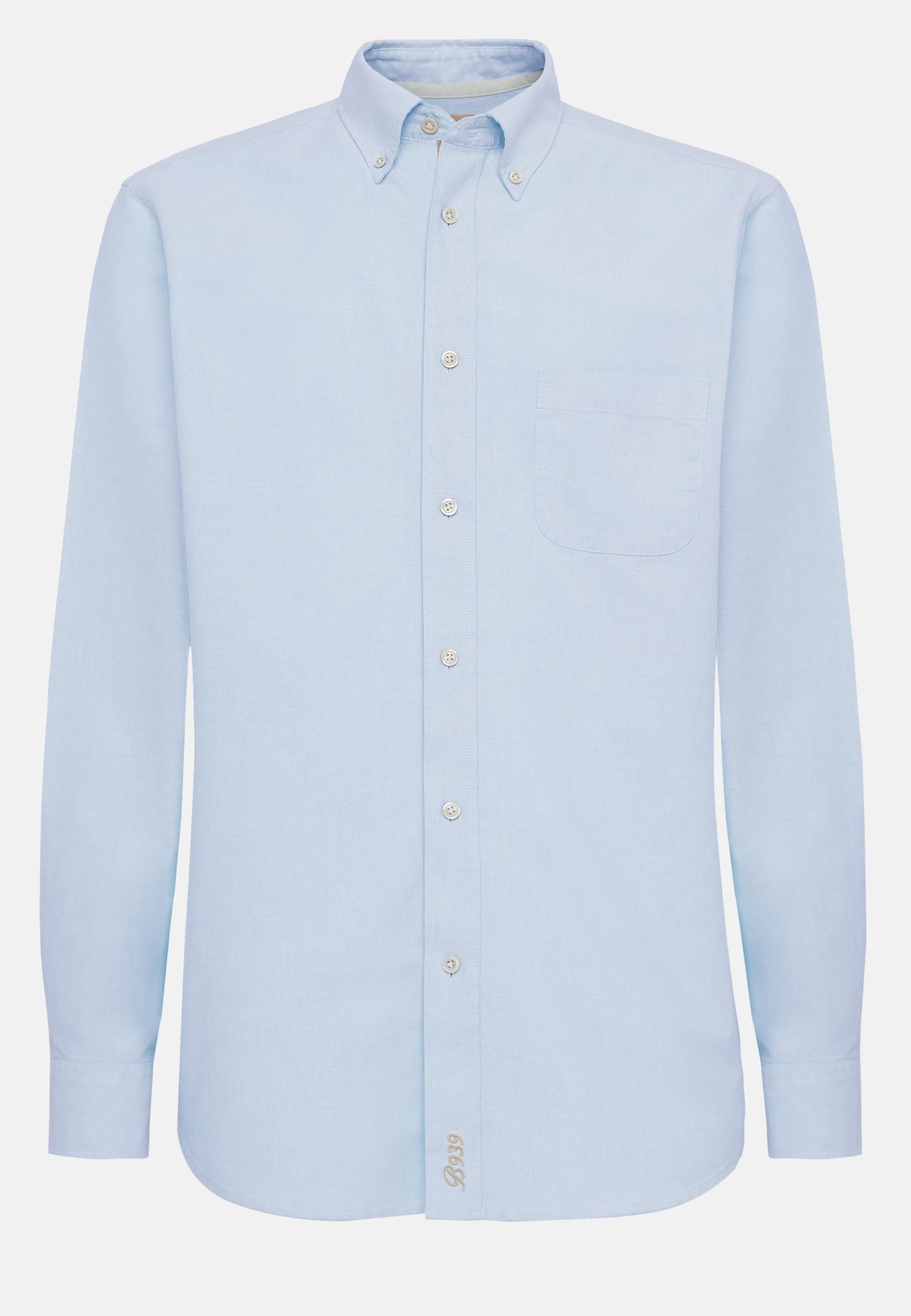 Shirt In Organic Oxford Cotton Blue, Light Blue, large image number 8