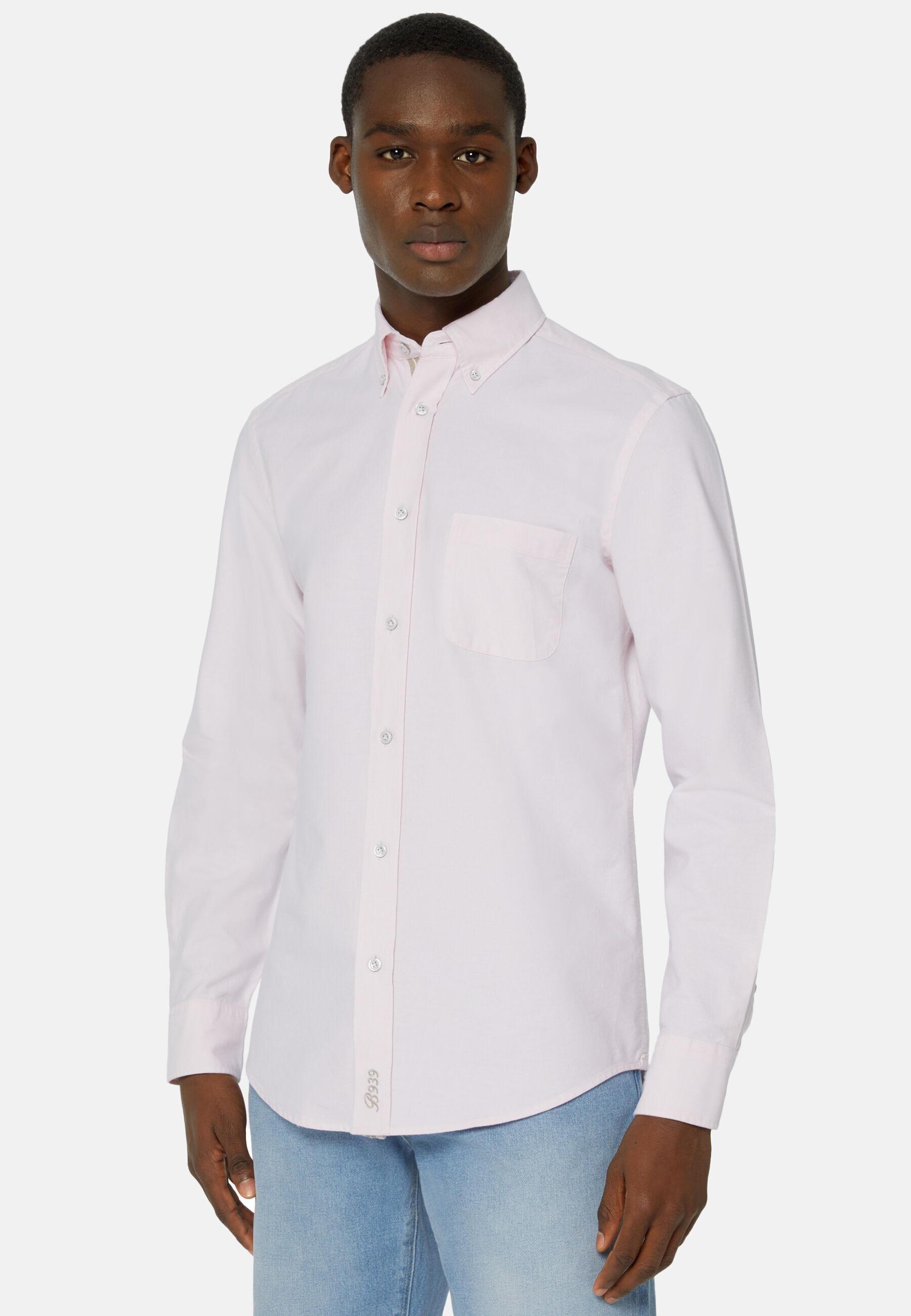 Shirt In Organic Oxford Cotton Pink, Pink, medium