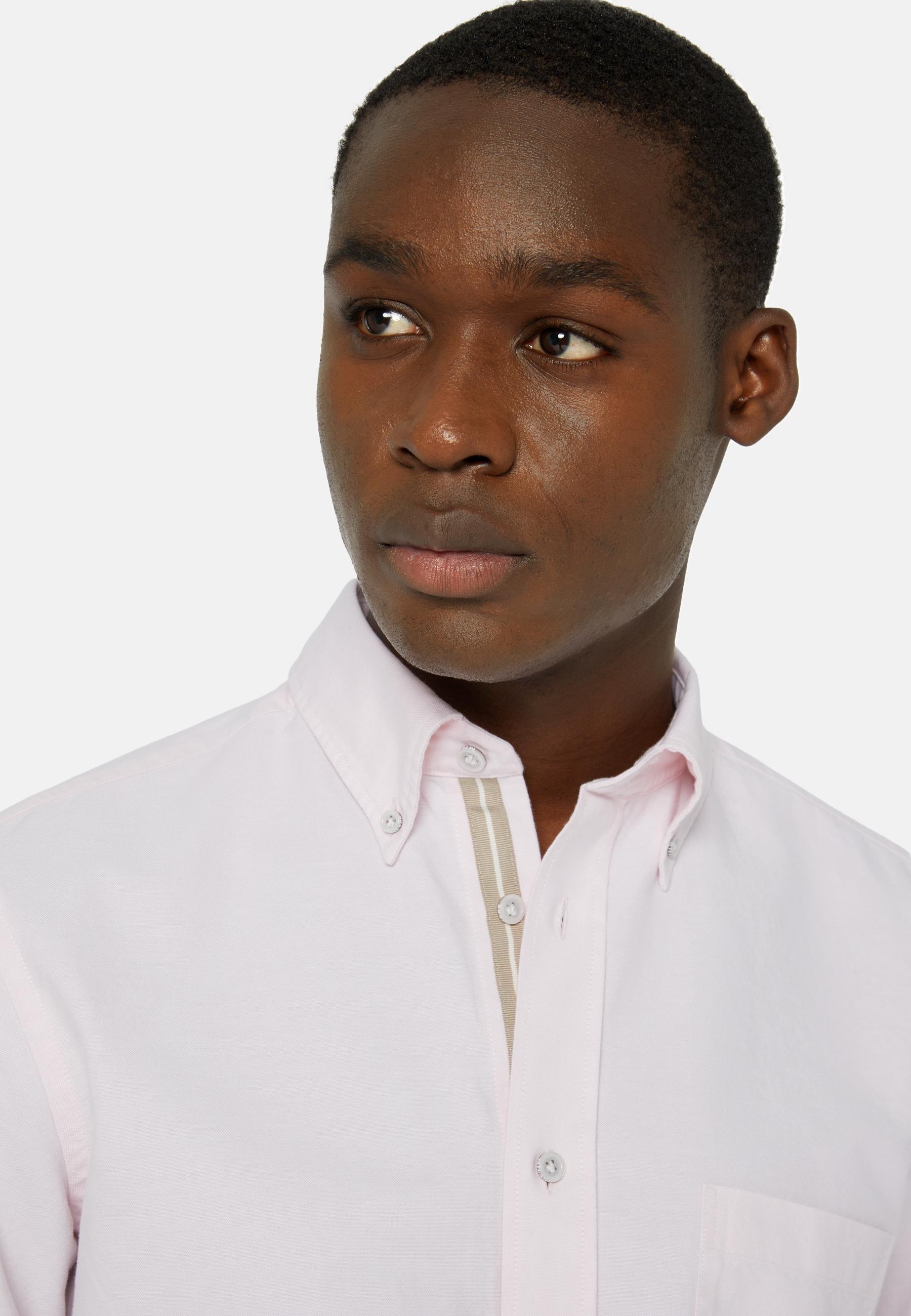 Shirt In Organic Oxford Cotton Pink, Pink, medium