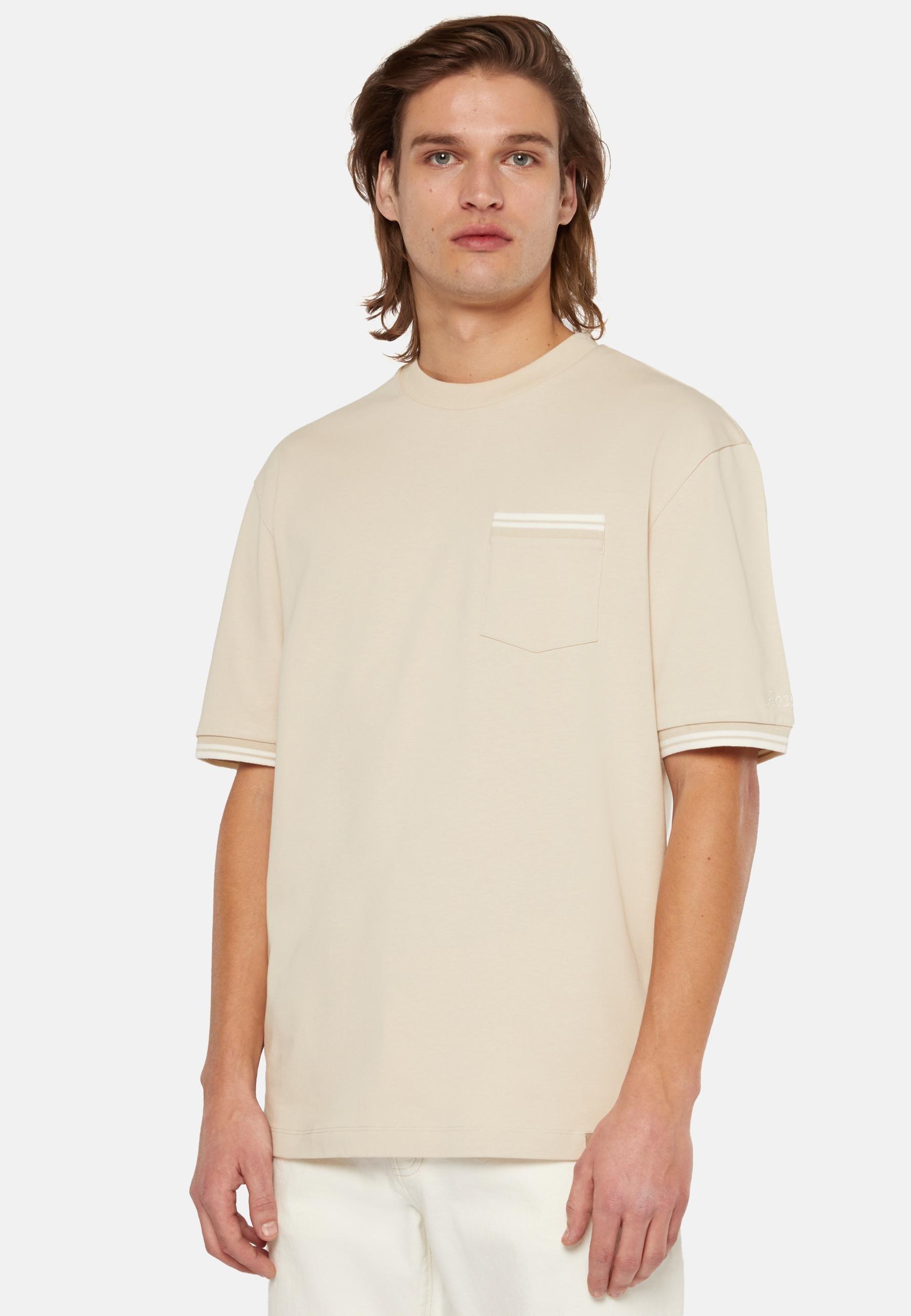 Organic Cotton Blend T-Shirt Beige, Sand, large image number 0