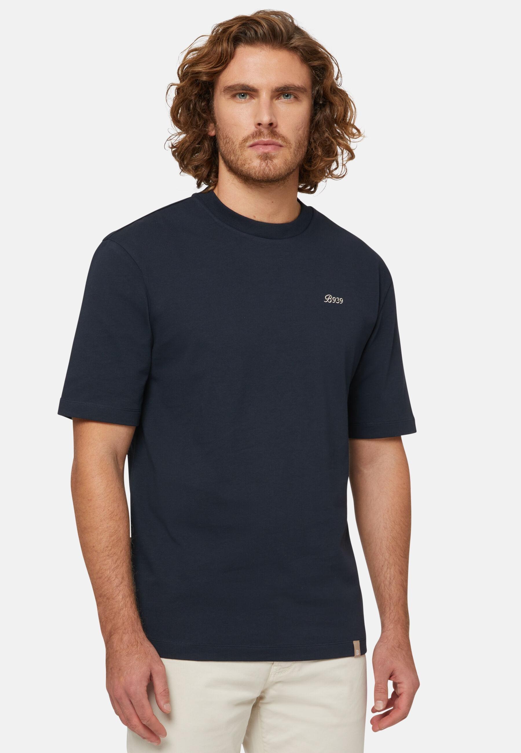 Organic Cotton Blend T-Shirt Navy, Navy blue, medium