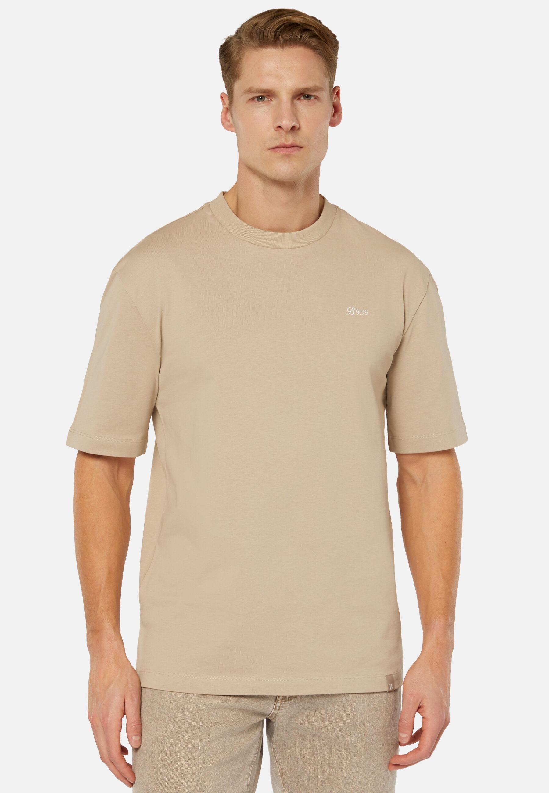 Organic Cotton Blend T-Shirt Beige, Beige, medium