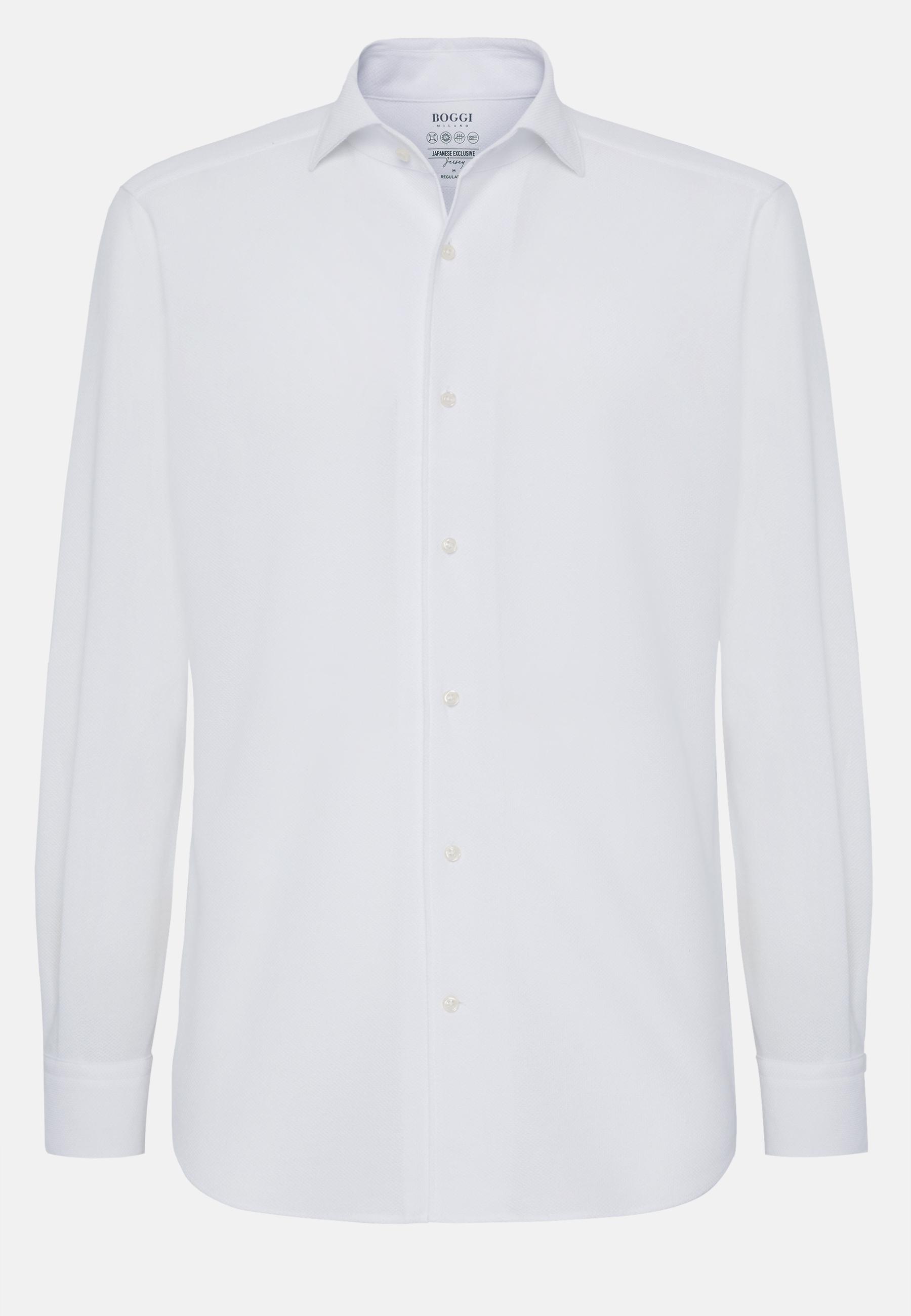 Regular Fit Japanese Jersey Polo Shirt White, White, large image number 4