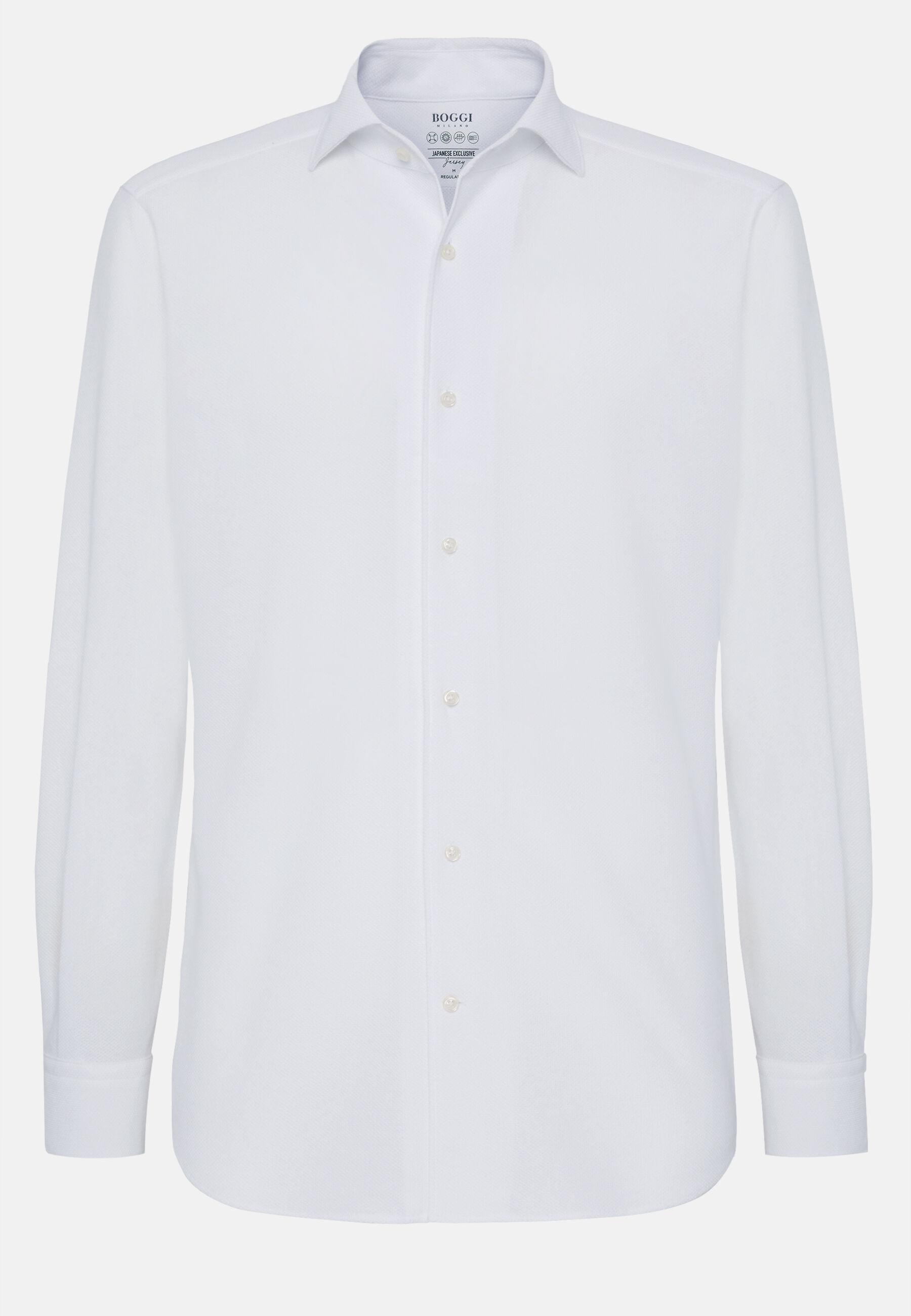 Polo Shirt in Regular Fit Japanese Jersey, White, White, large image number 10