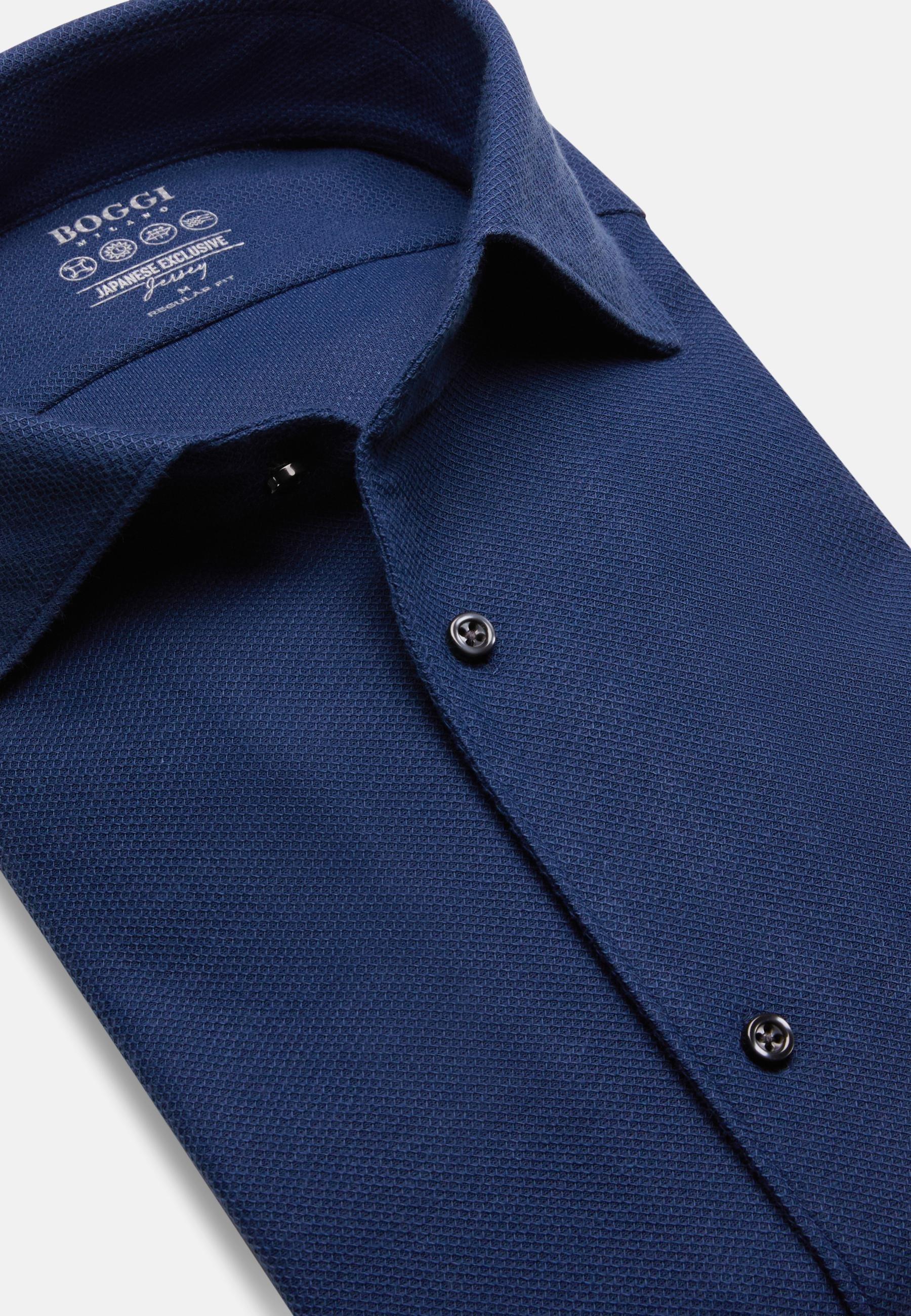 Regular Fit Japanese Jersey Polo Shirt Navy, , large image number 3