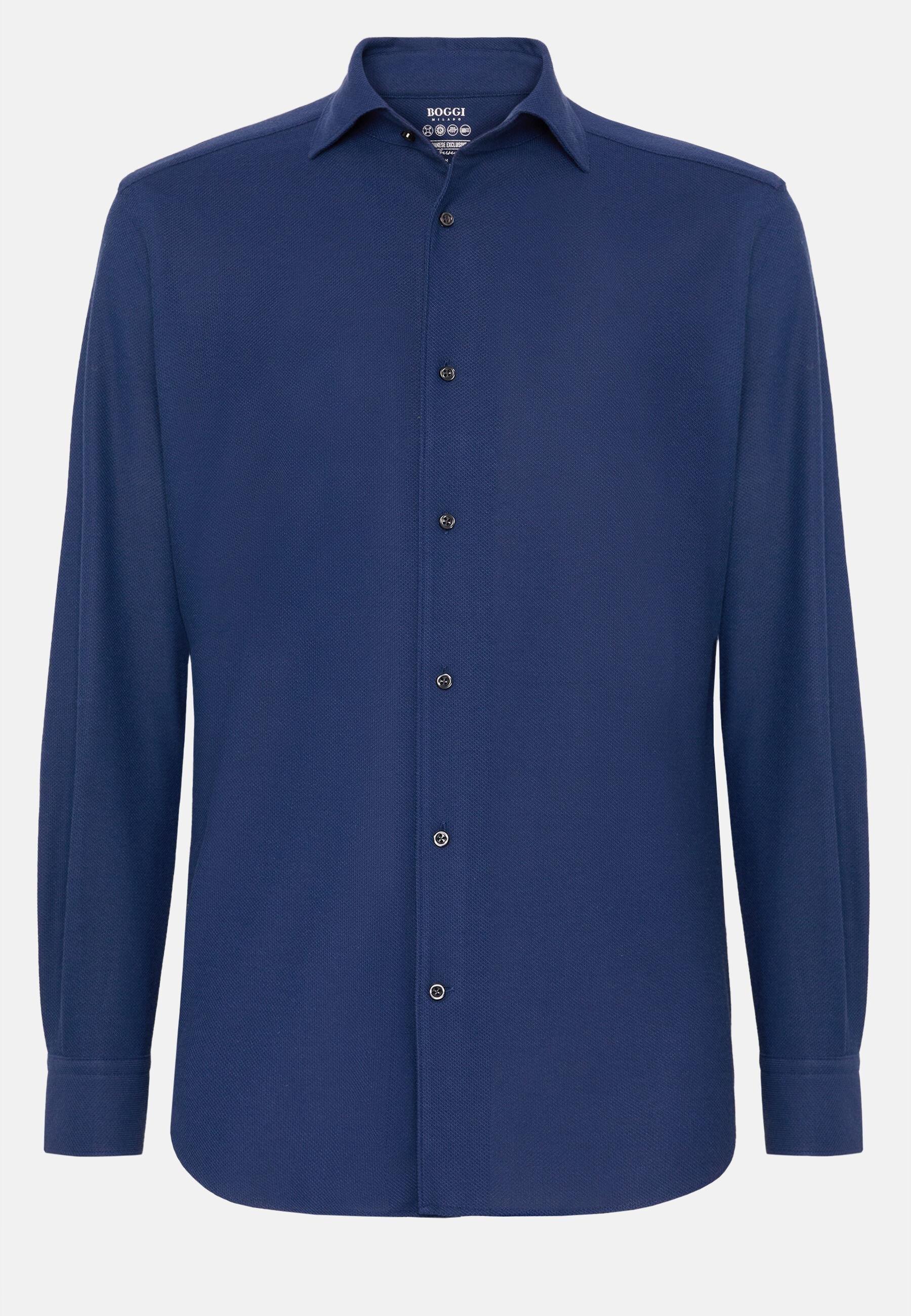 Regular Fit Japanese Jersey Polo Shirt Navy, Navy blue, large image number 9