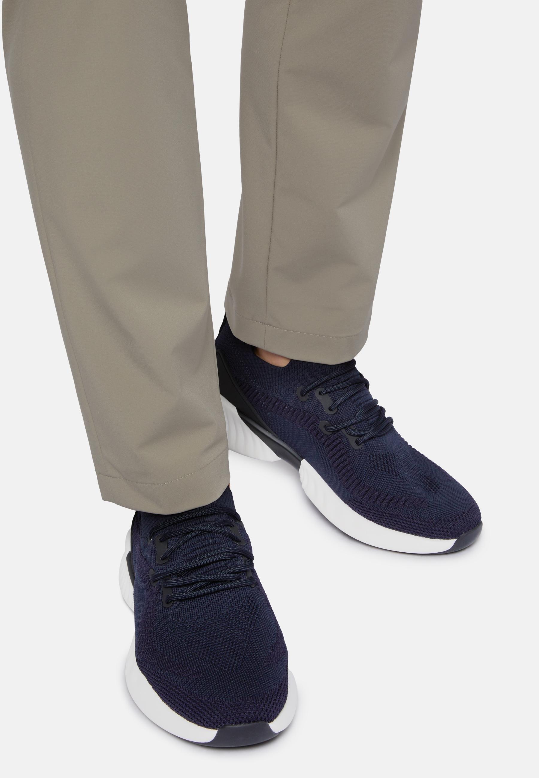 Navy Recycled Yarn Willow Trainers, , large image number 0