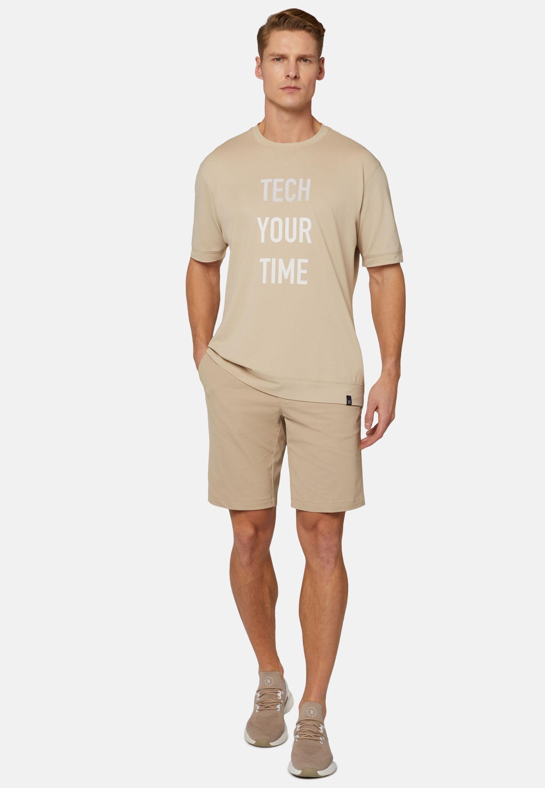 B-Tech Stretch Nylon Bermuda Shorts Beige, Beige, medium