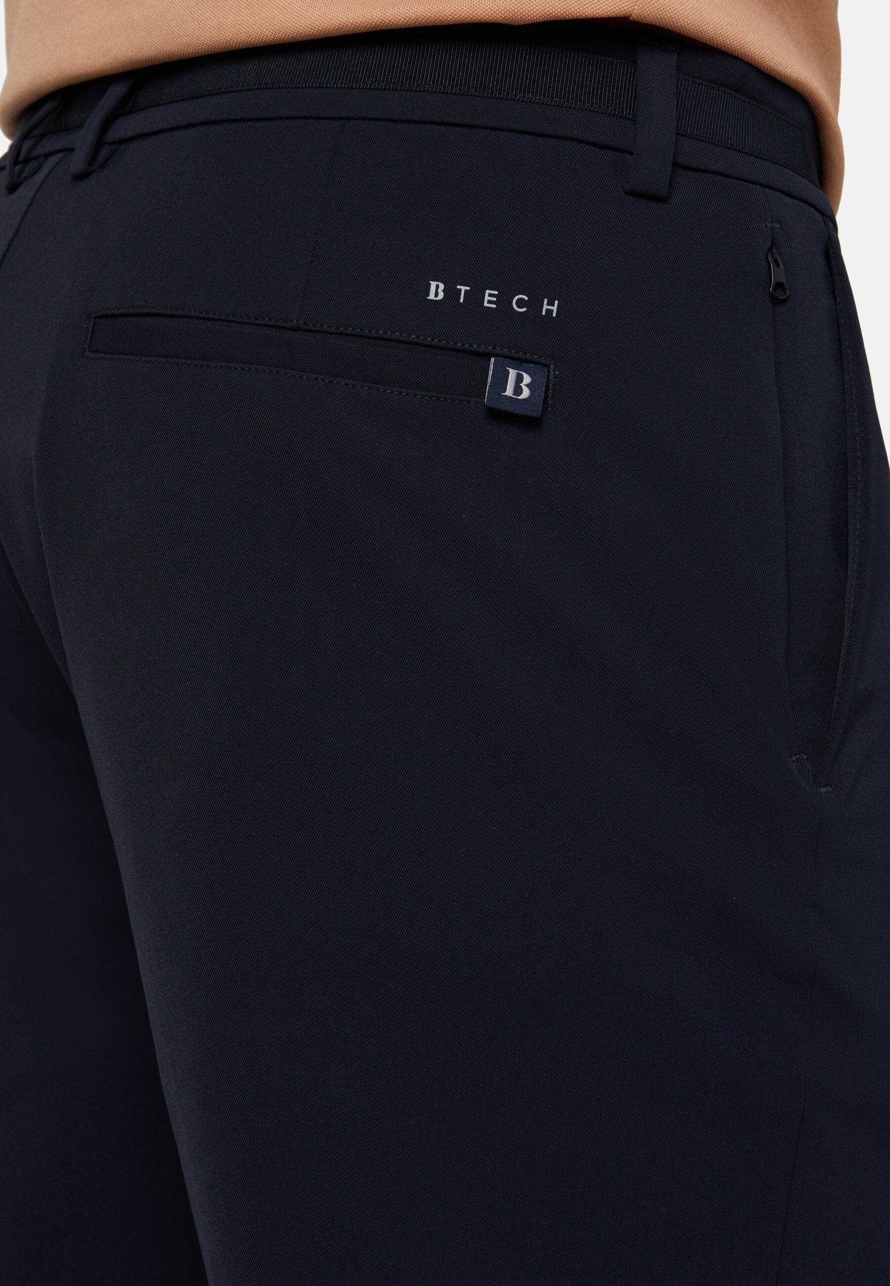 Bermuda Shorts in Stretch Nylon B-Tech, Navy Blue, Navy blue, large image number 4