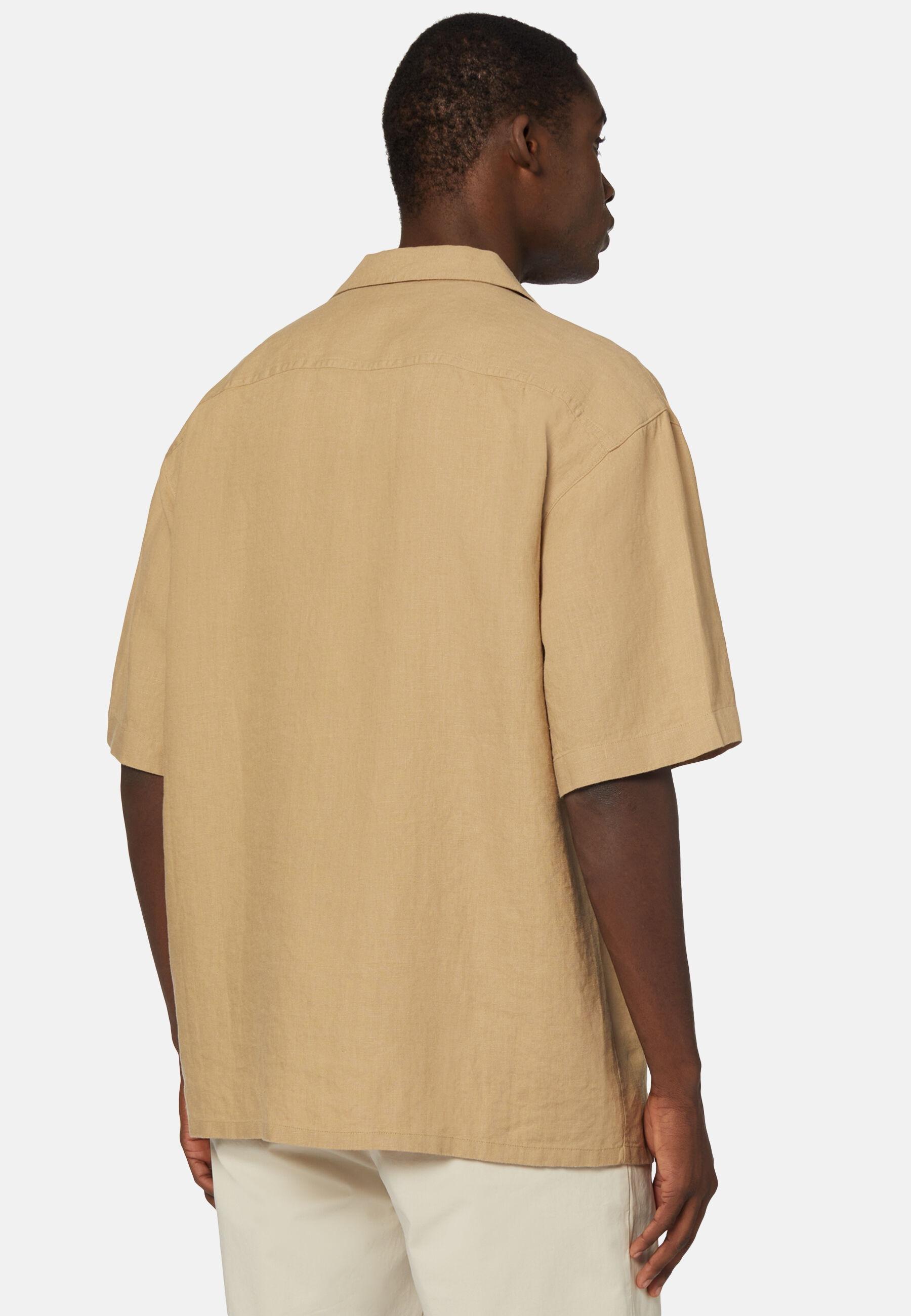 Linen Camp Overshirt Beige, Beige, large image number 3