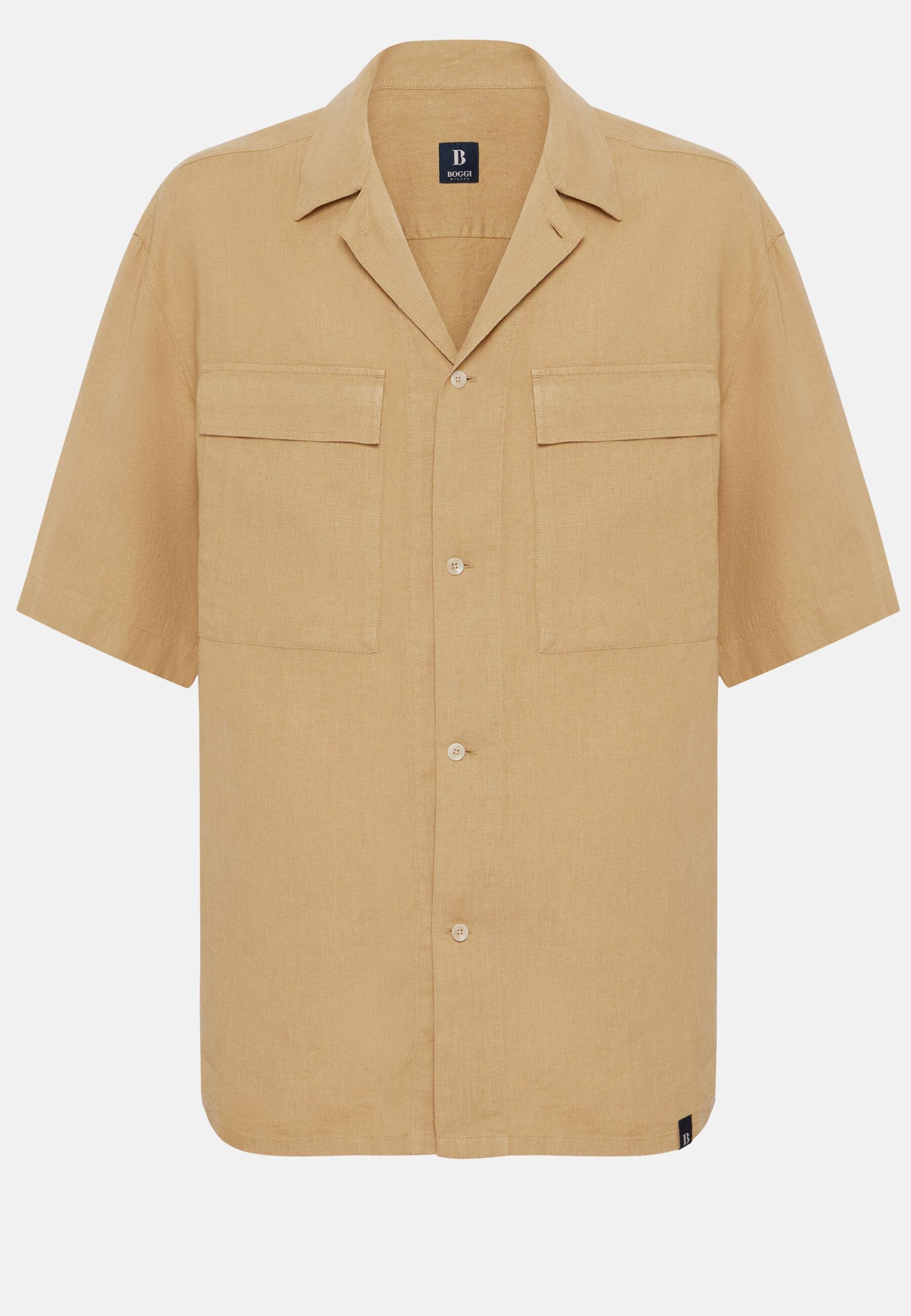 Linen Camp Overshirt Beige, Beige, large image number 7