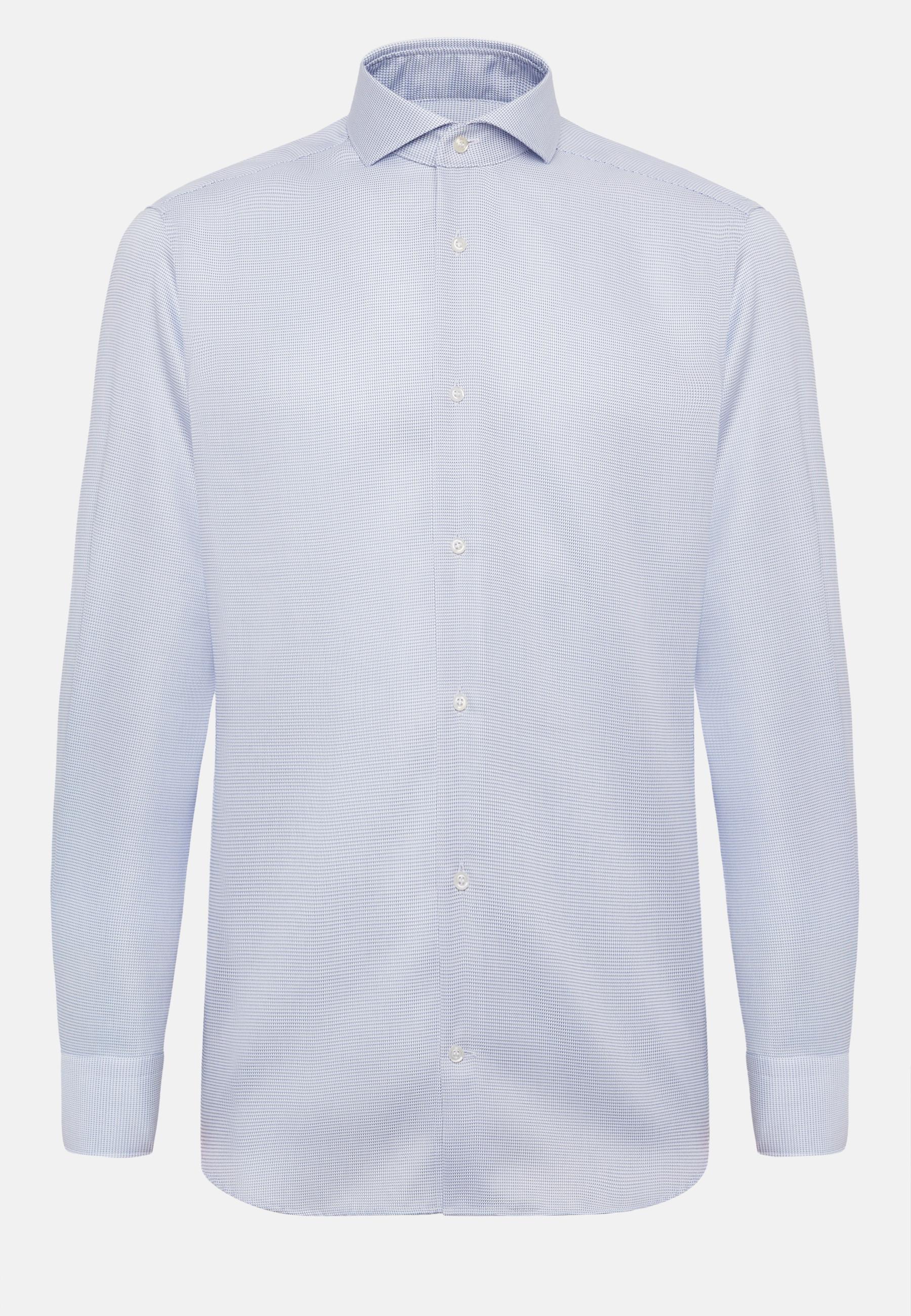 Slim Fit Royal Cotton Dobby Shirt Blue, Bluette, large image number 4