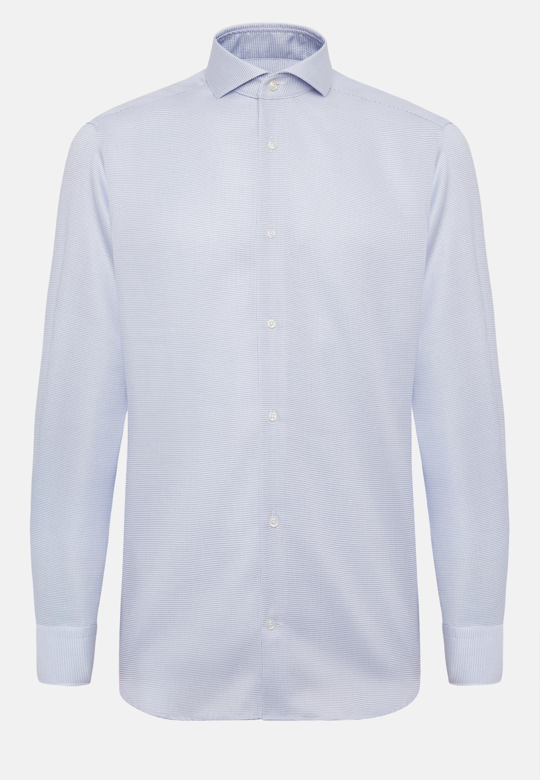 Boggi Milano - Blue Slim Fit Royal Cotton Dobby Shirt