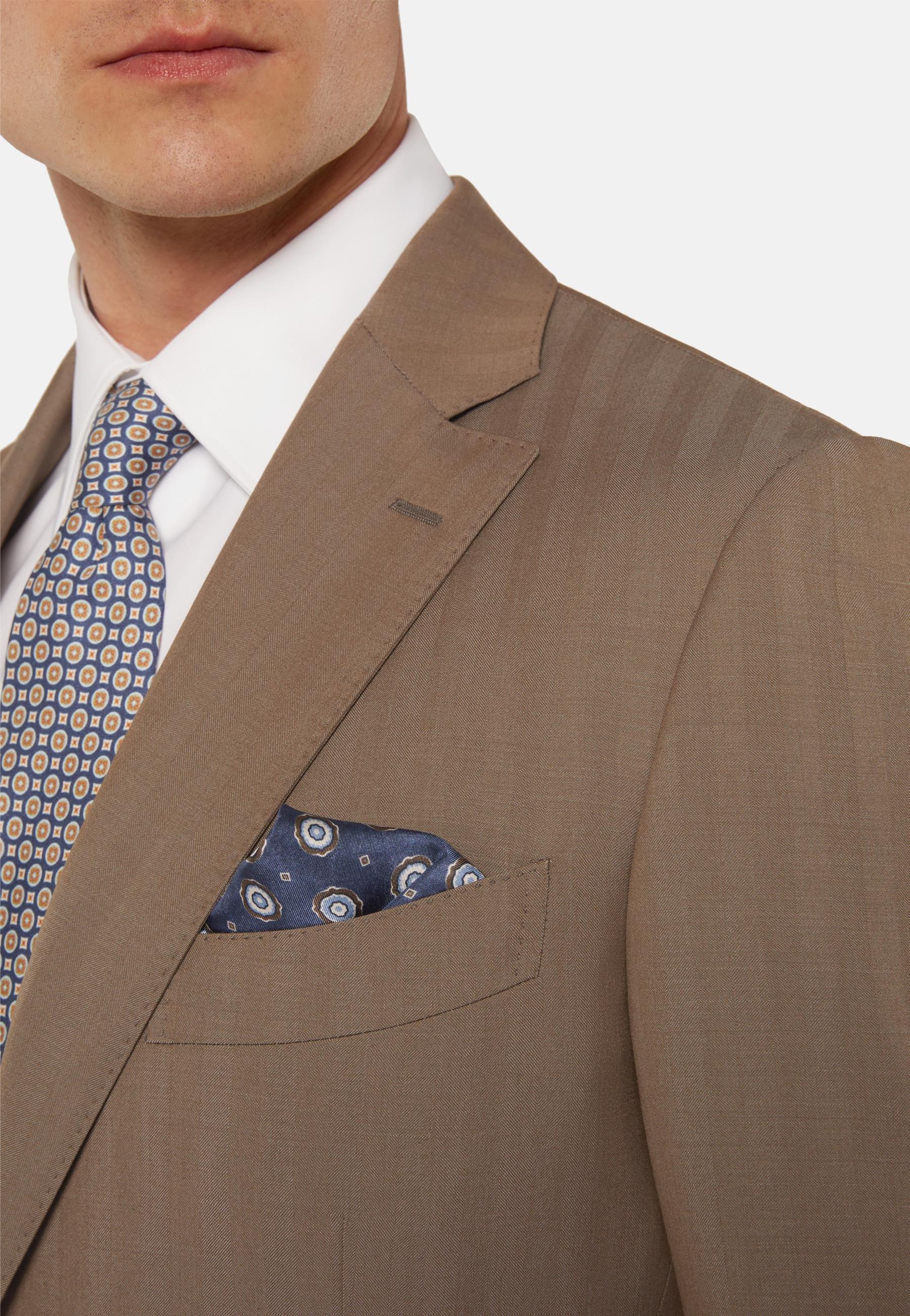 Super 130 Pure Wool Suit Beige, , large image number 1