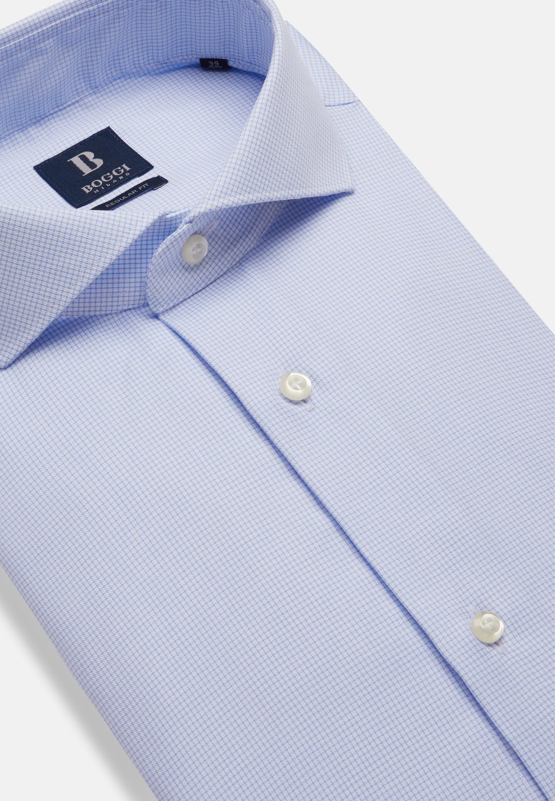 Regular Fit Checked Cotton Shirt Blue, Light Blue, large image number 1
