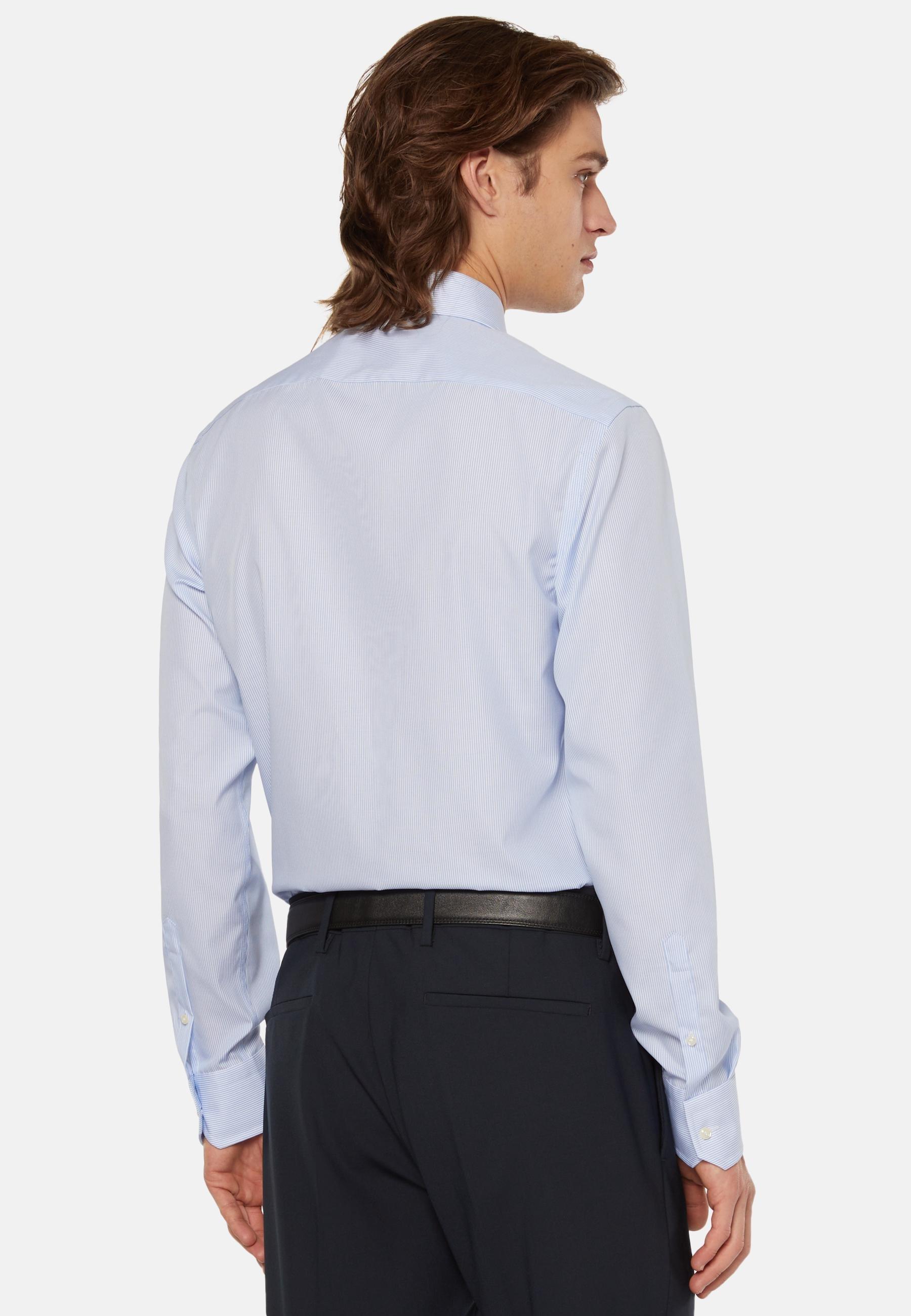 Slim Fit Cotton Shirt Blue, Light Blue, large image number 1