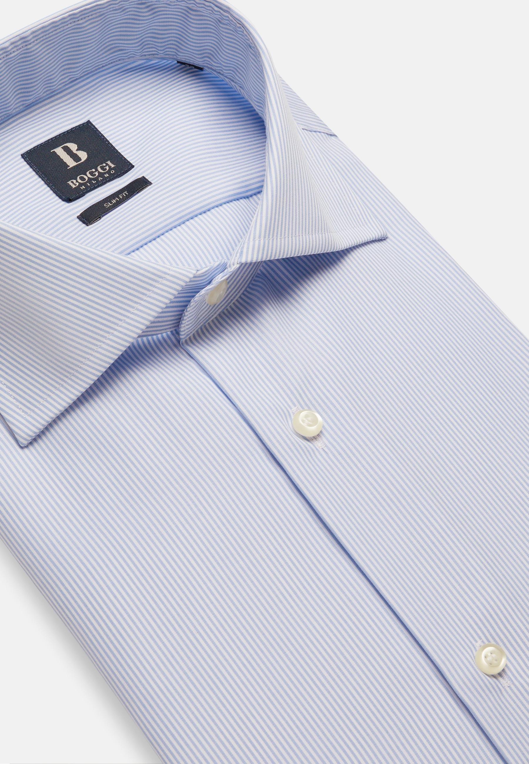Slim Fit Cotton Shirt Blue, Light Blue, large image number 3