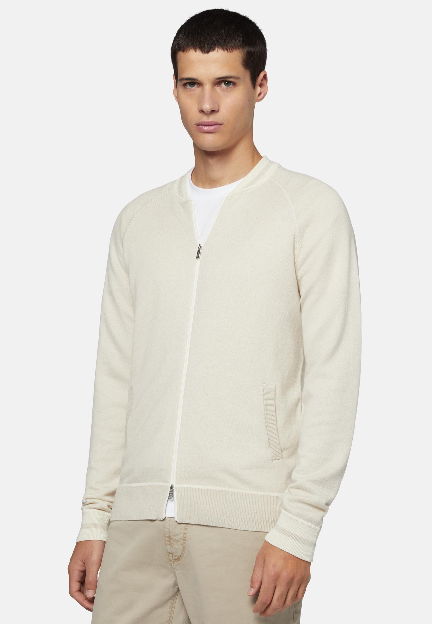 Knitted Bomber Jacket Beige, , large image number 0