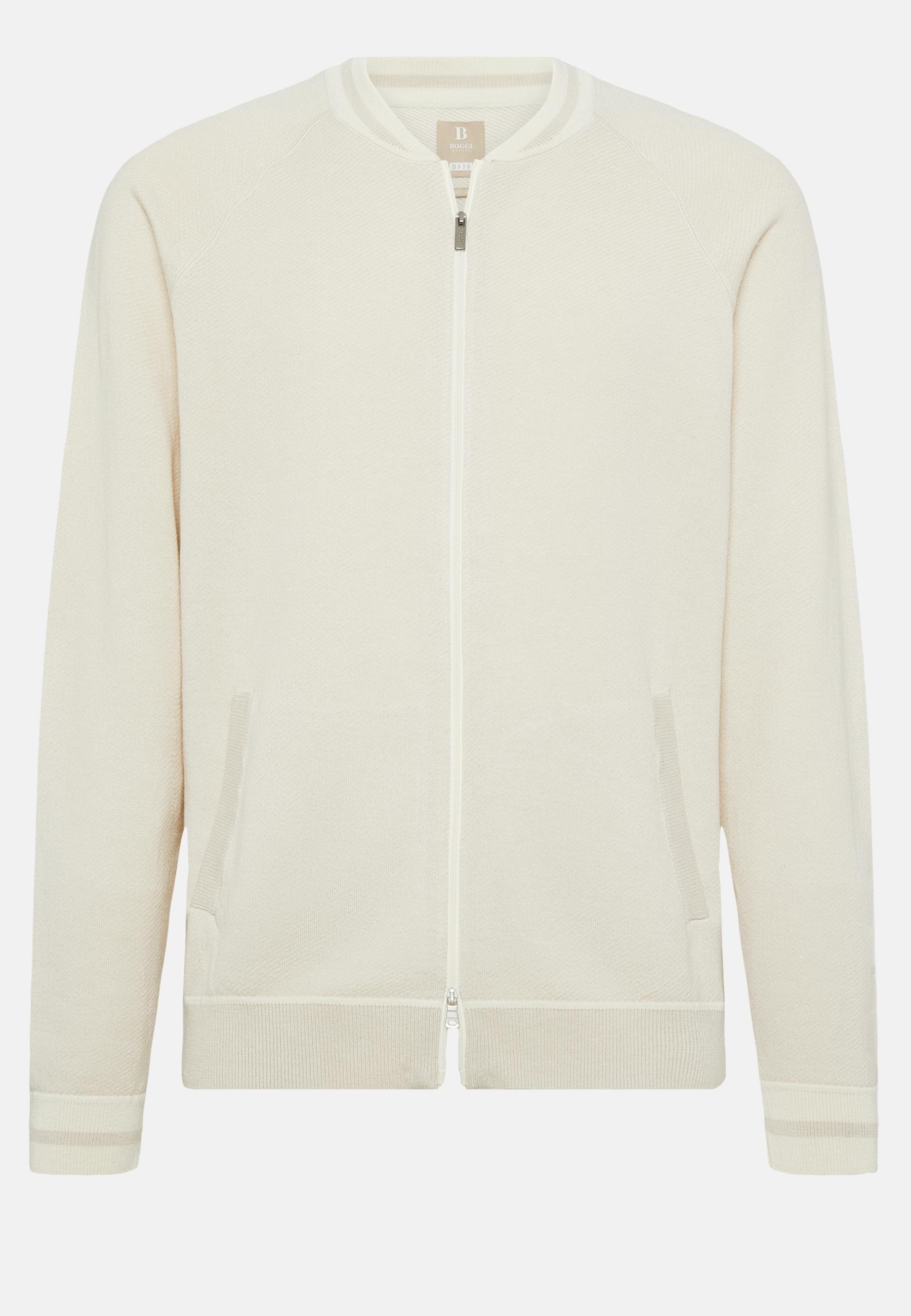 Knitted Bomber Jacket Beige, , large image number 3