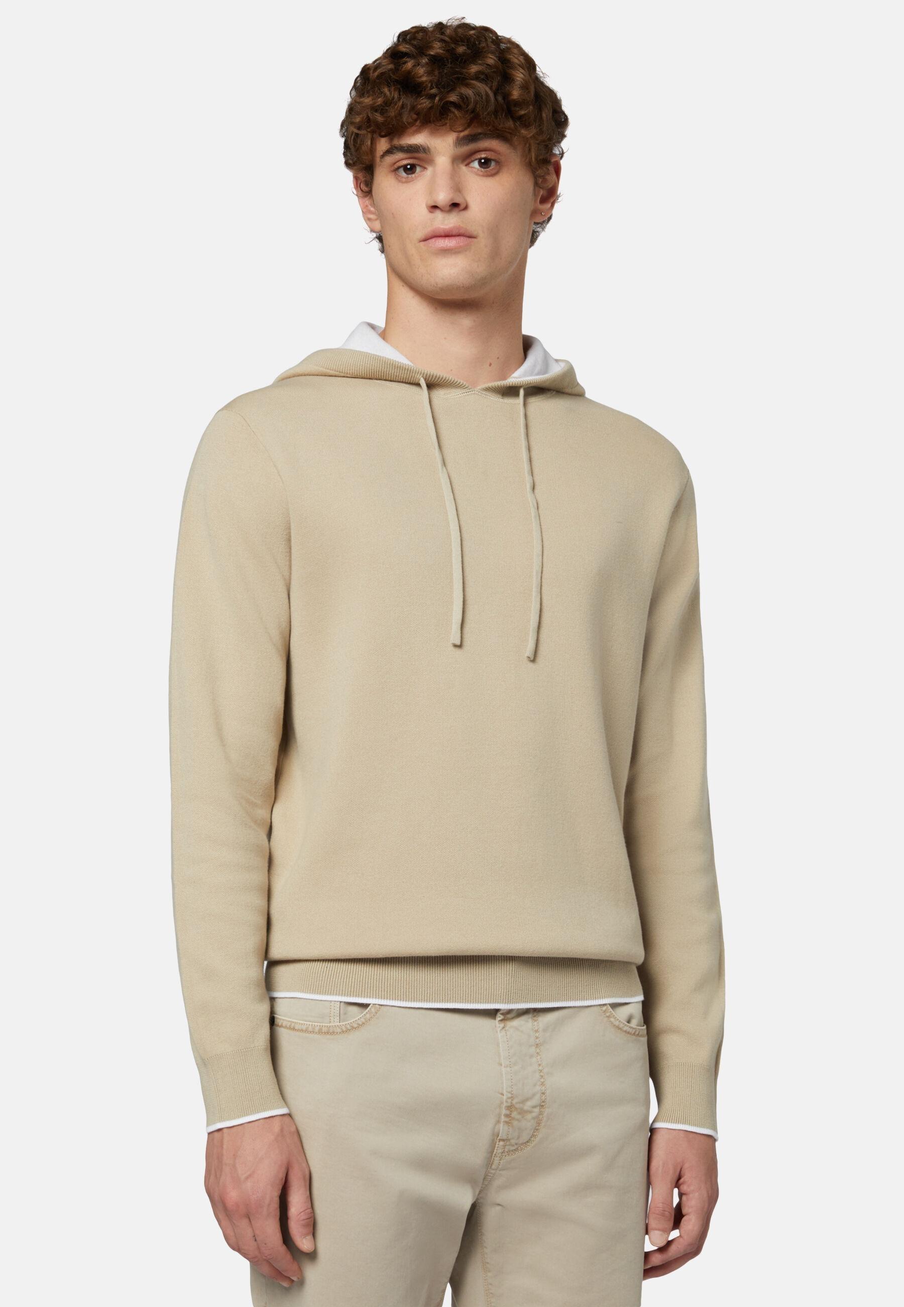 Hoodie In Cotton Beige, 3901_BEIG, medium