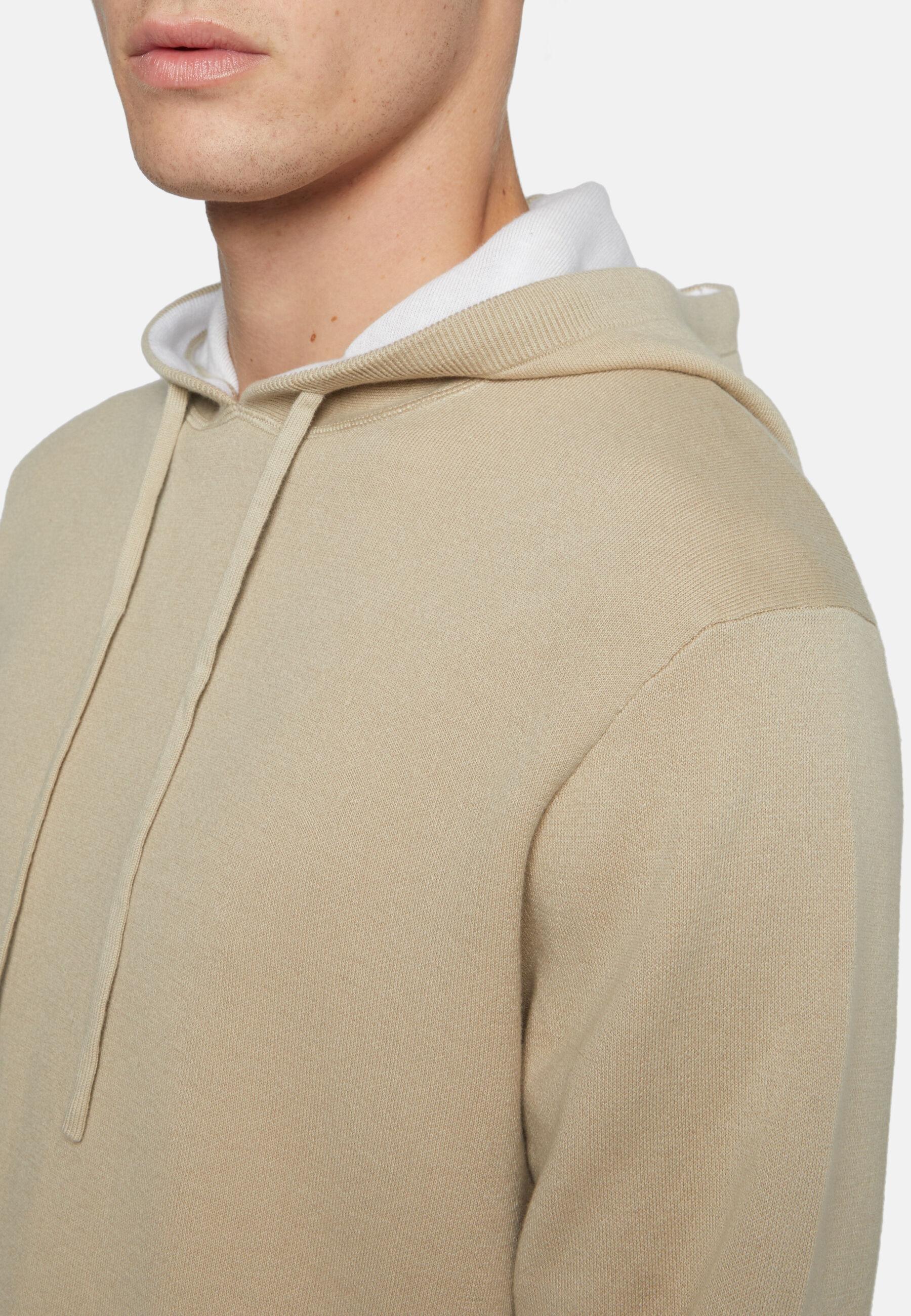 Hoodie In Cotton Beige, 3901_BEIG, large image number 5