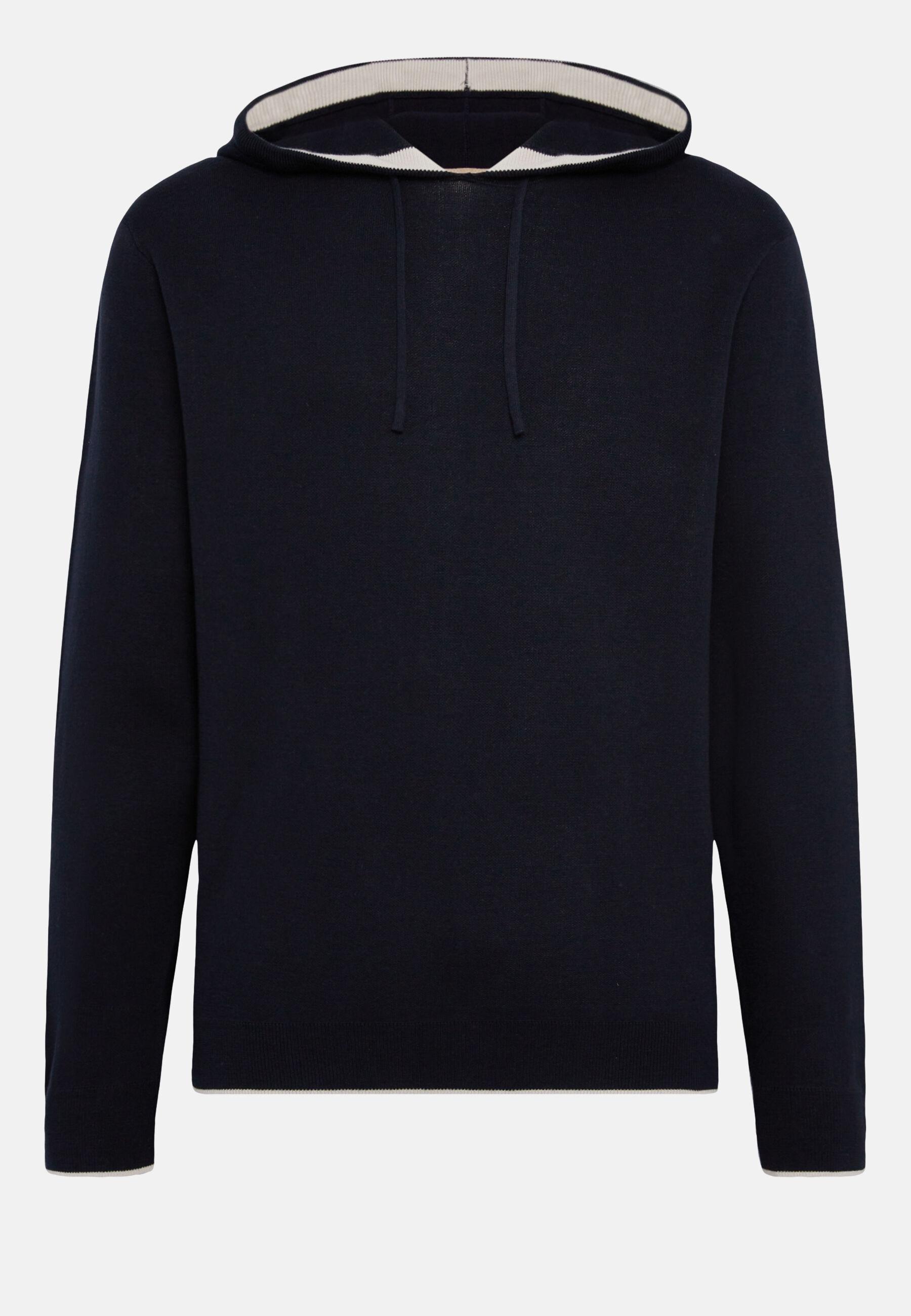 Hoodie In Cotton Navy, Navy blue, large image number 7