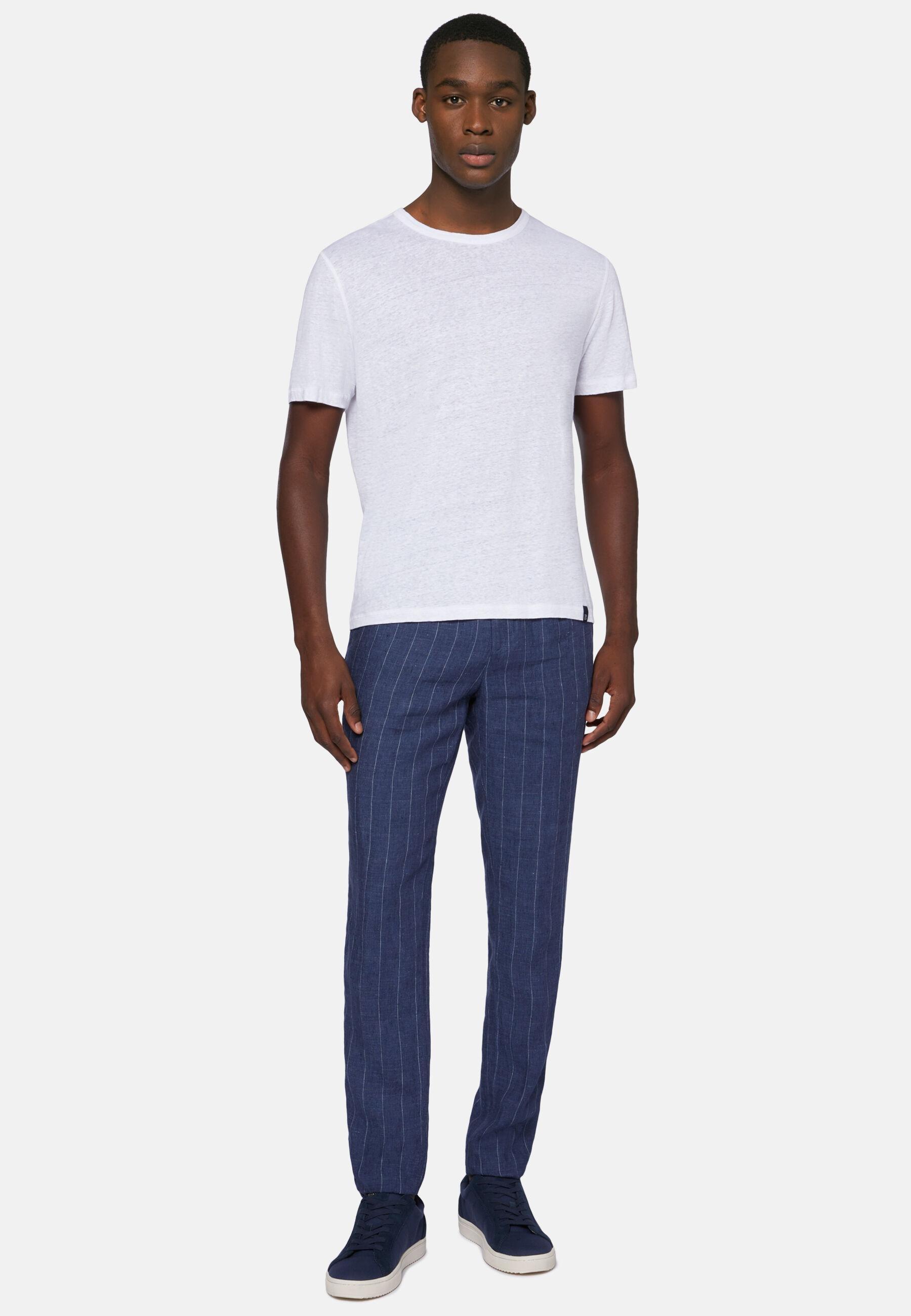 City Linen Trousers Navy, Navy blue, large image number 1