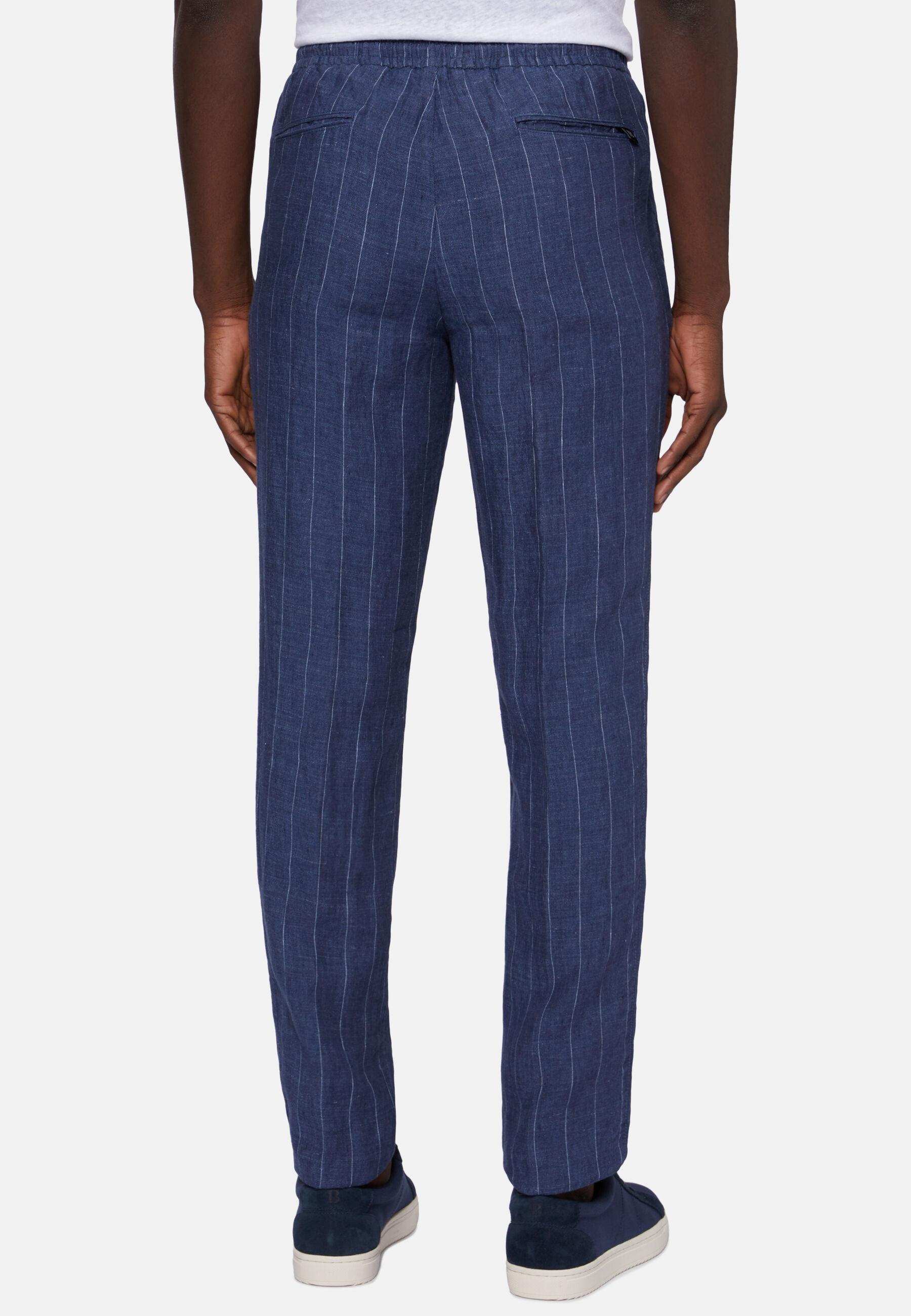 City Linen Trousers Navy, Navy blue, large image number 2