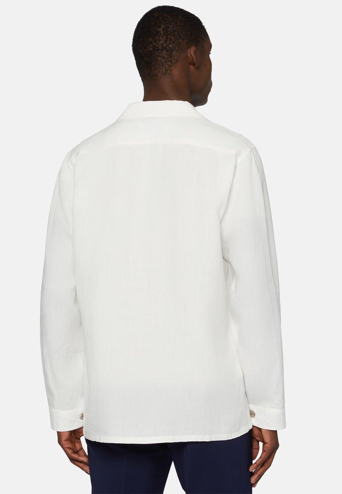 Linen Camp Overshirt White, White, medium