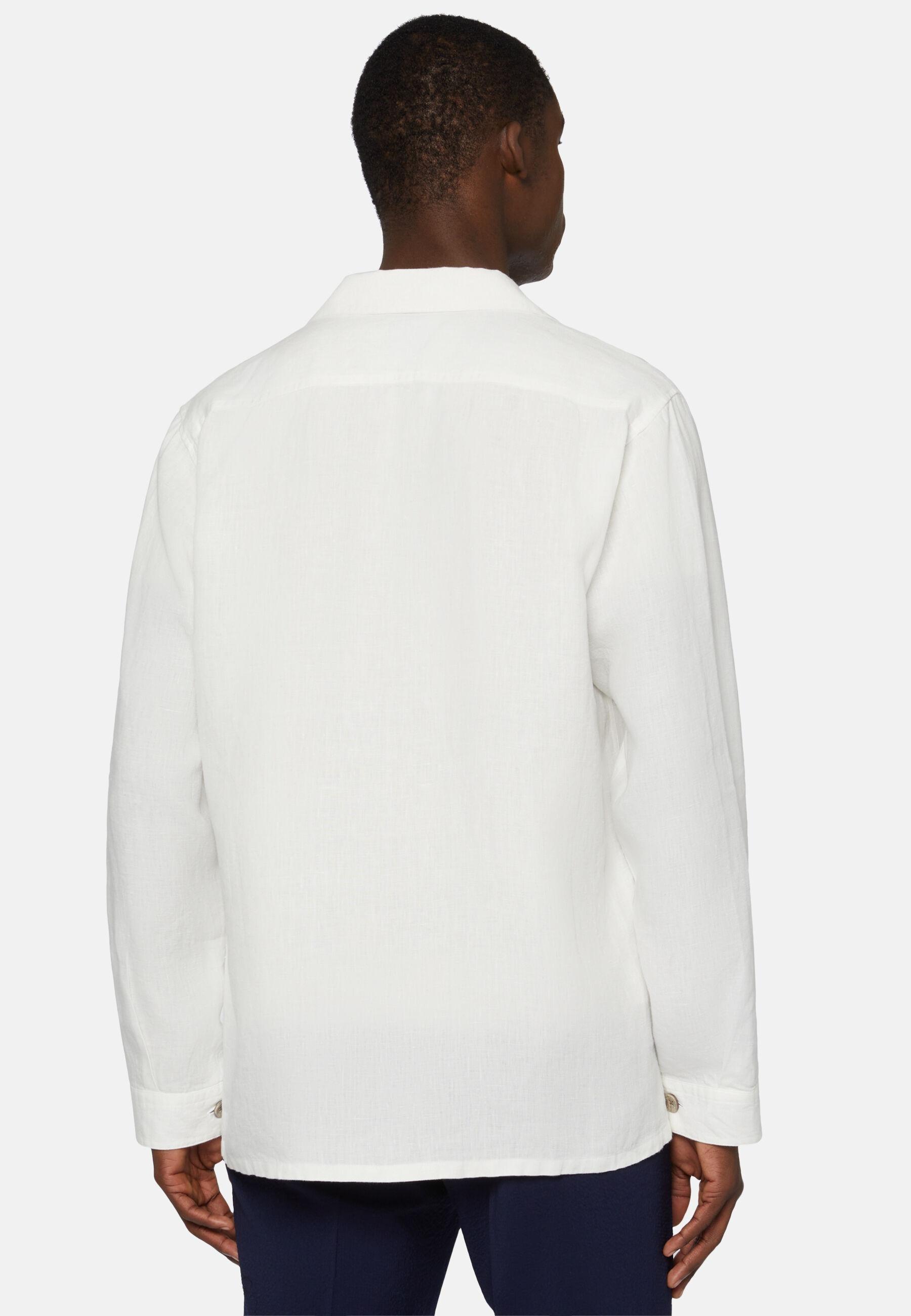 Linen Camp Overshirt White, White, large image number 3