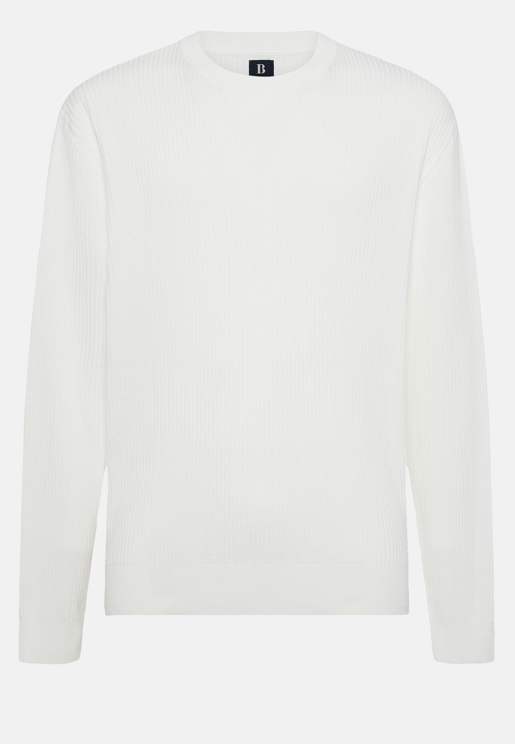 Jumper in Crew Neck Cotton, White, White, large image number 8