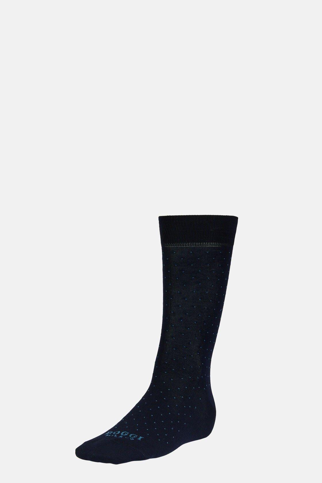 Boggi Milano - Navy Pinpoint Cotton Blend Socks