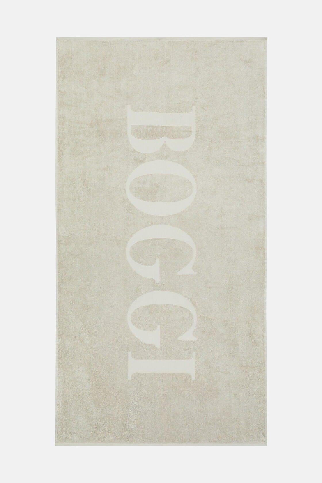 Large Logo Cotton Beach Towel Beige, Sand, large image number 0