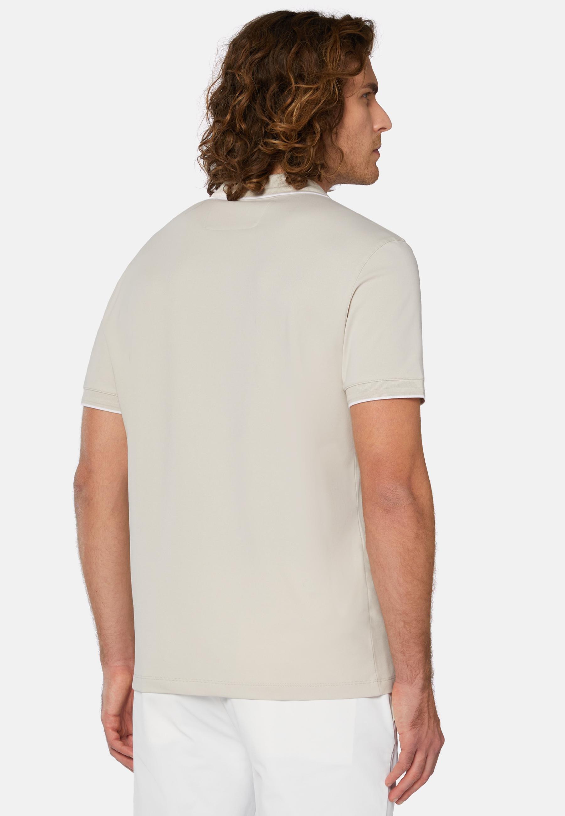 Cream High-Performance Pique Polo Shirt, , large image number 1