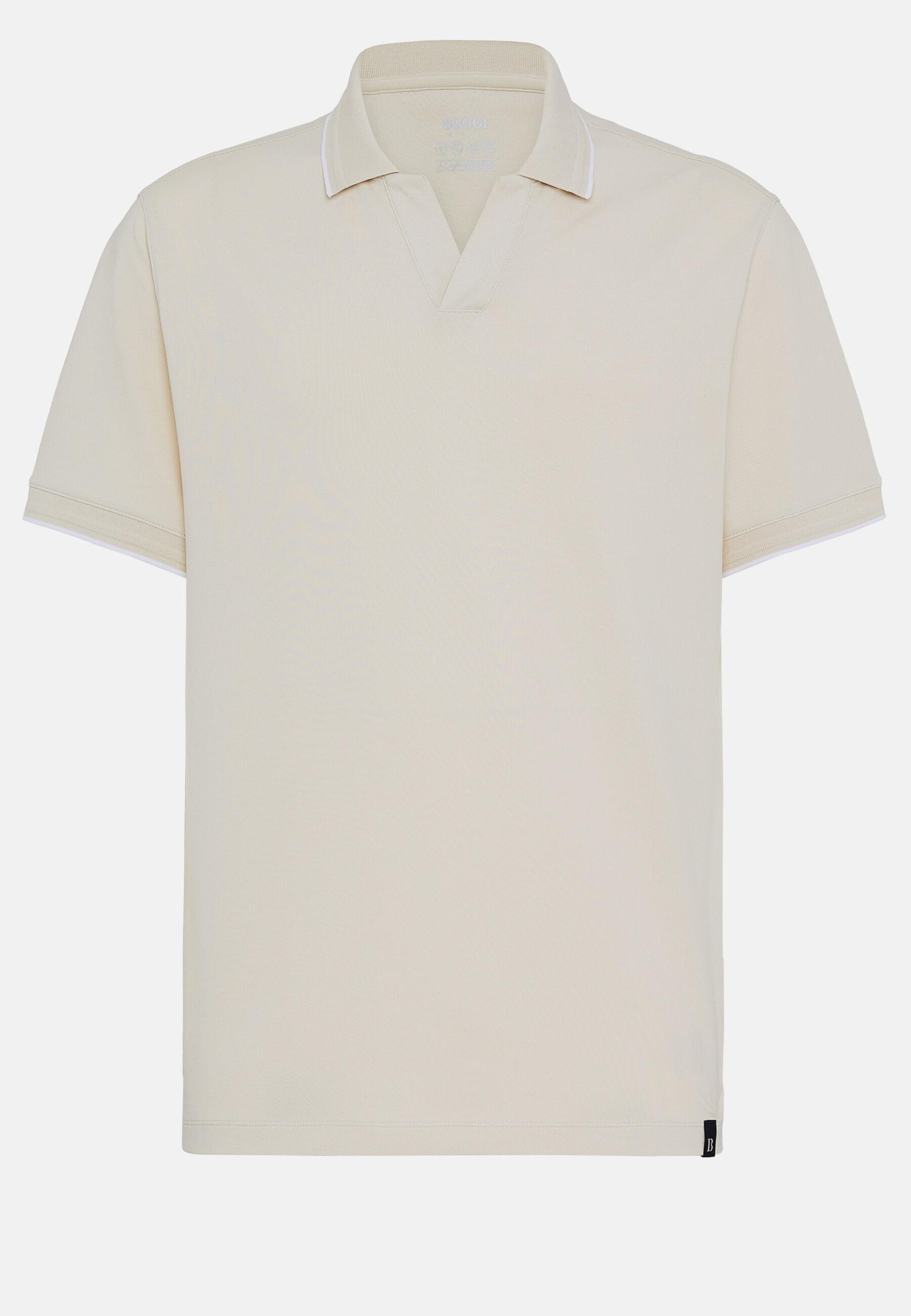 High-Performance Pique Polo Shirt Cream, Sand, large image number 4