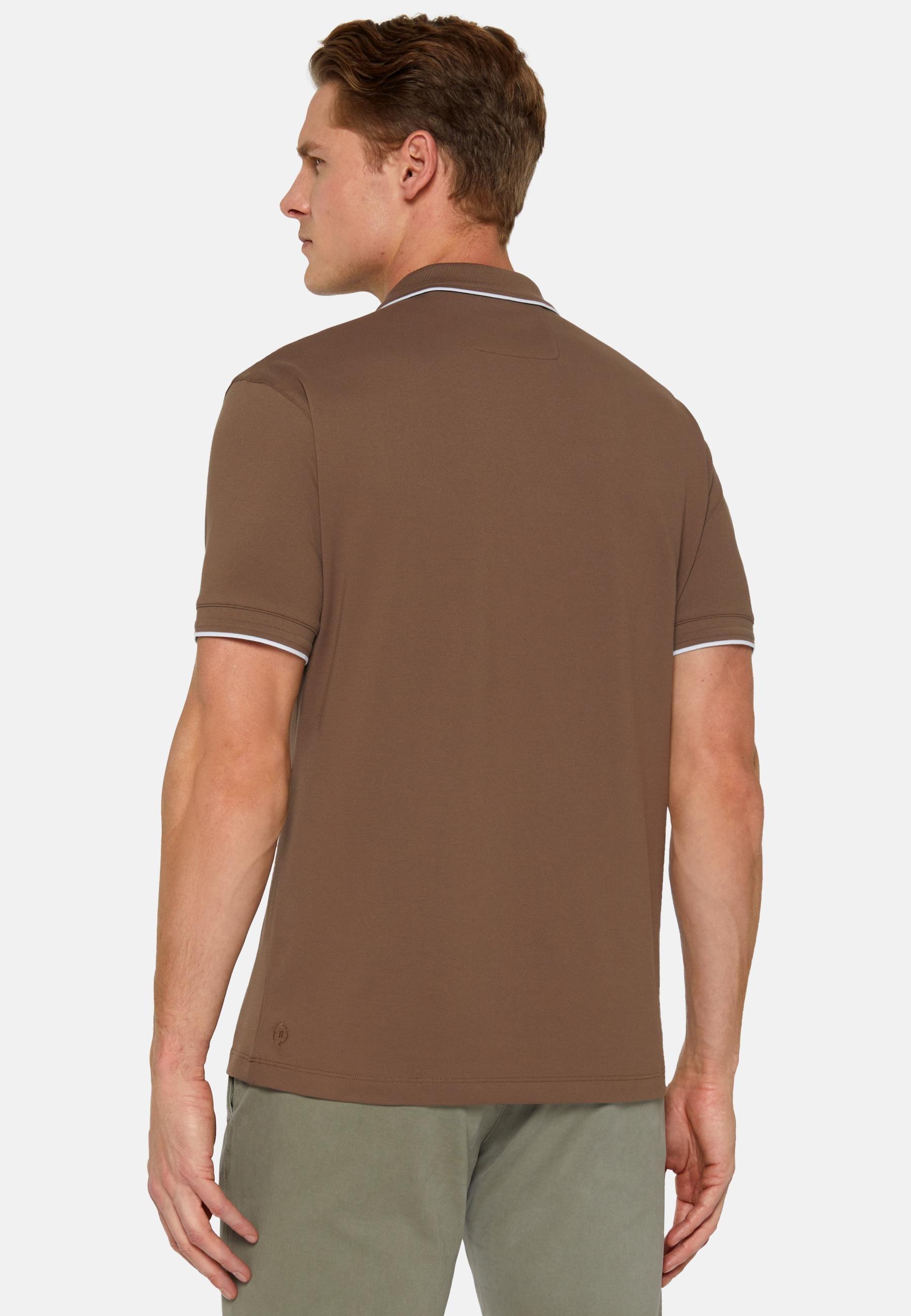 Boggi Milano - Brown High-Performance Pique Polo Shirt