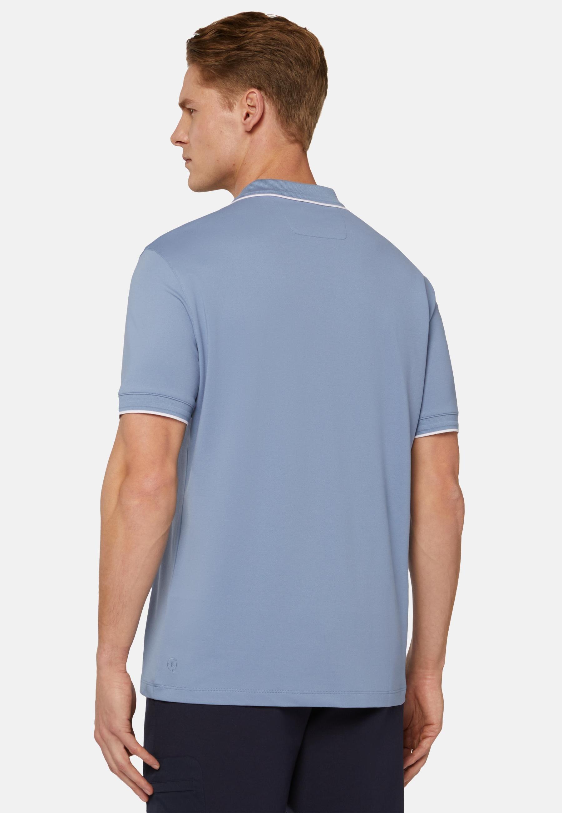 High-Performance Pique Polo Shirt Blue, Light Blue, large image number 1