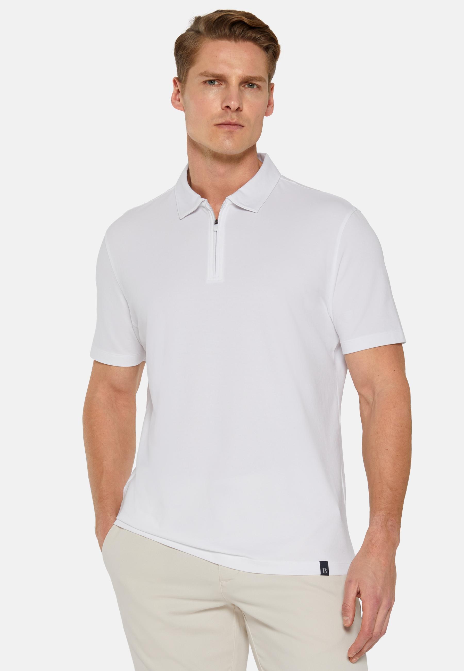 White High-Performance Pique Polo Shirt, , large image number 0